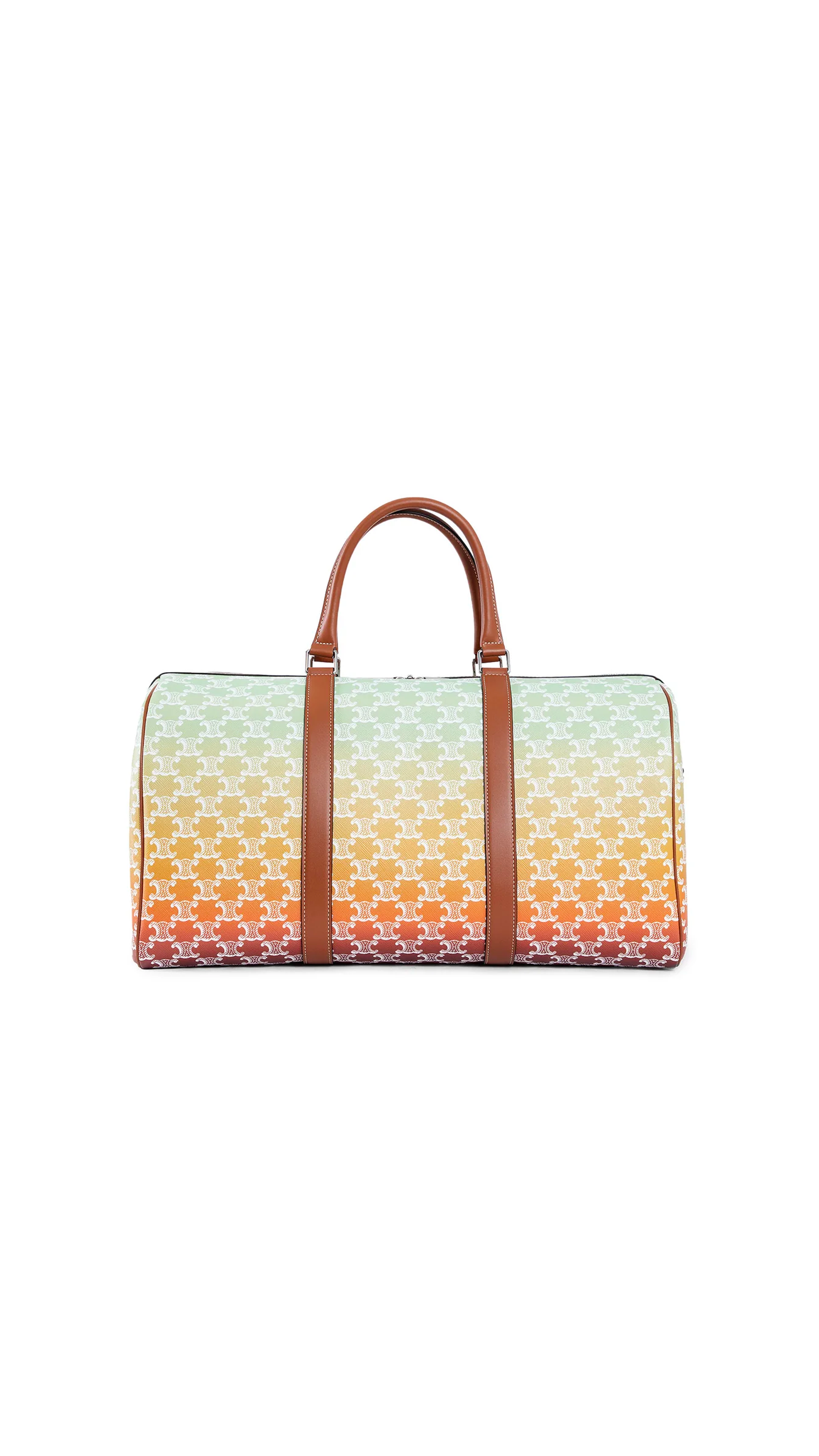 Medium Travel Bag in Triomphe Canvas and Calfskin - Sunset