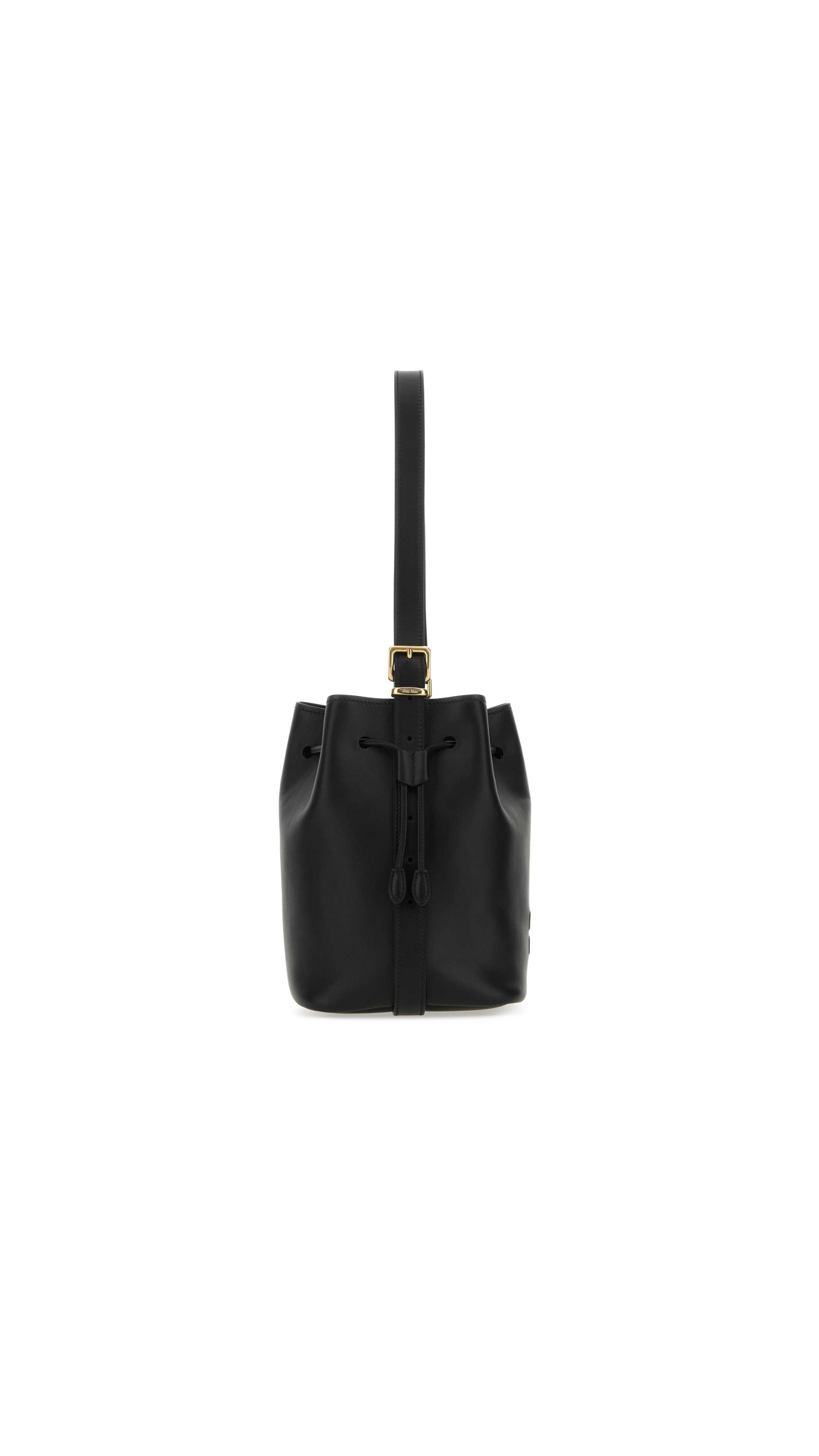 Nappa Leather Bucket Bag - Black