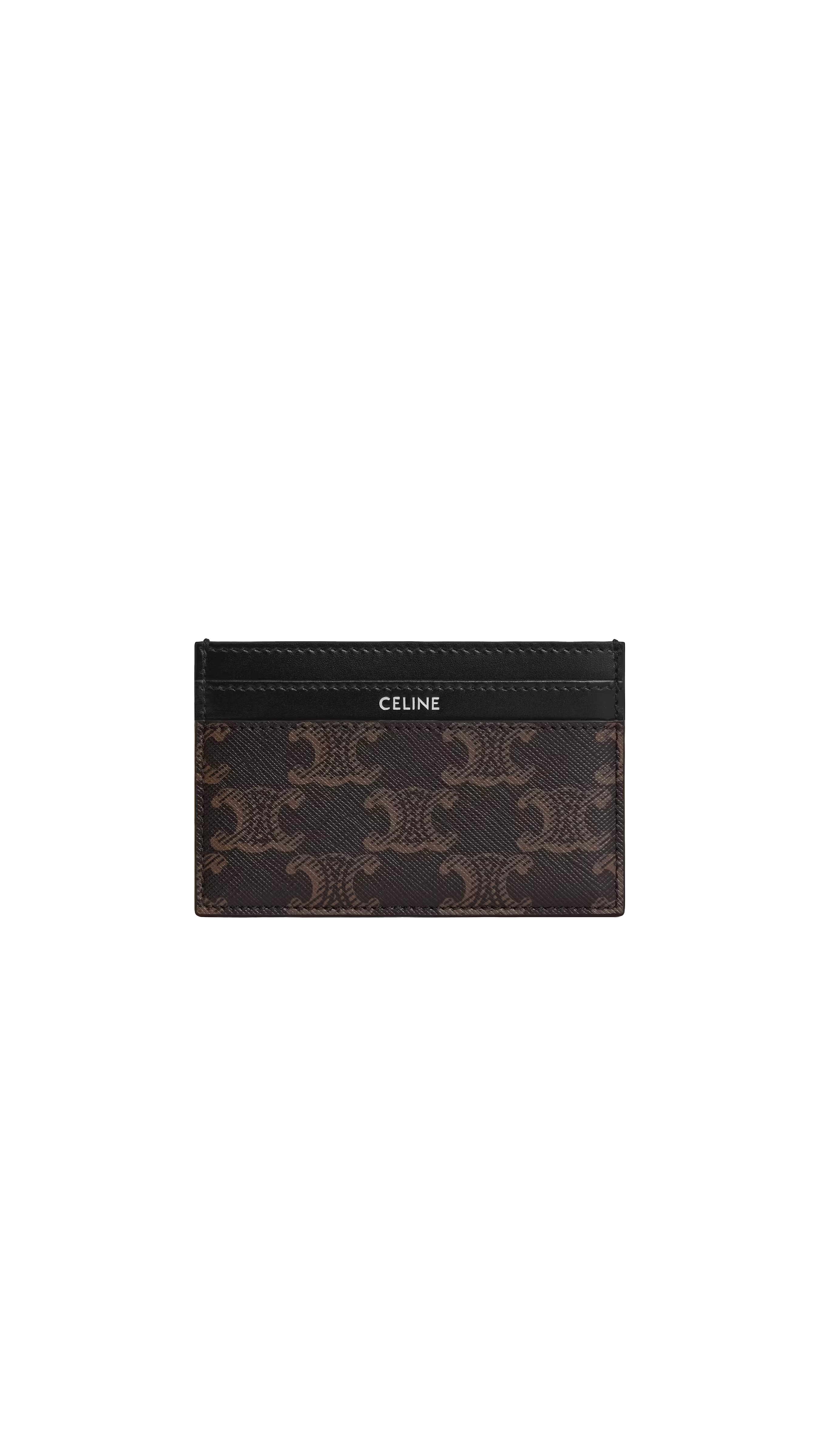 Medium Card Holder in Triomphe Canvas and Calfskin - Black