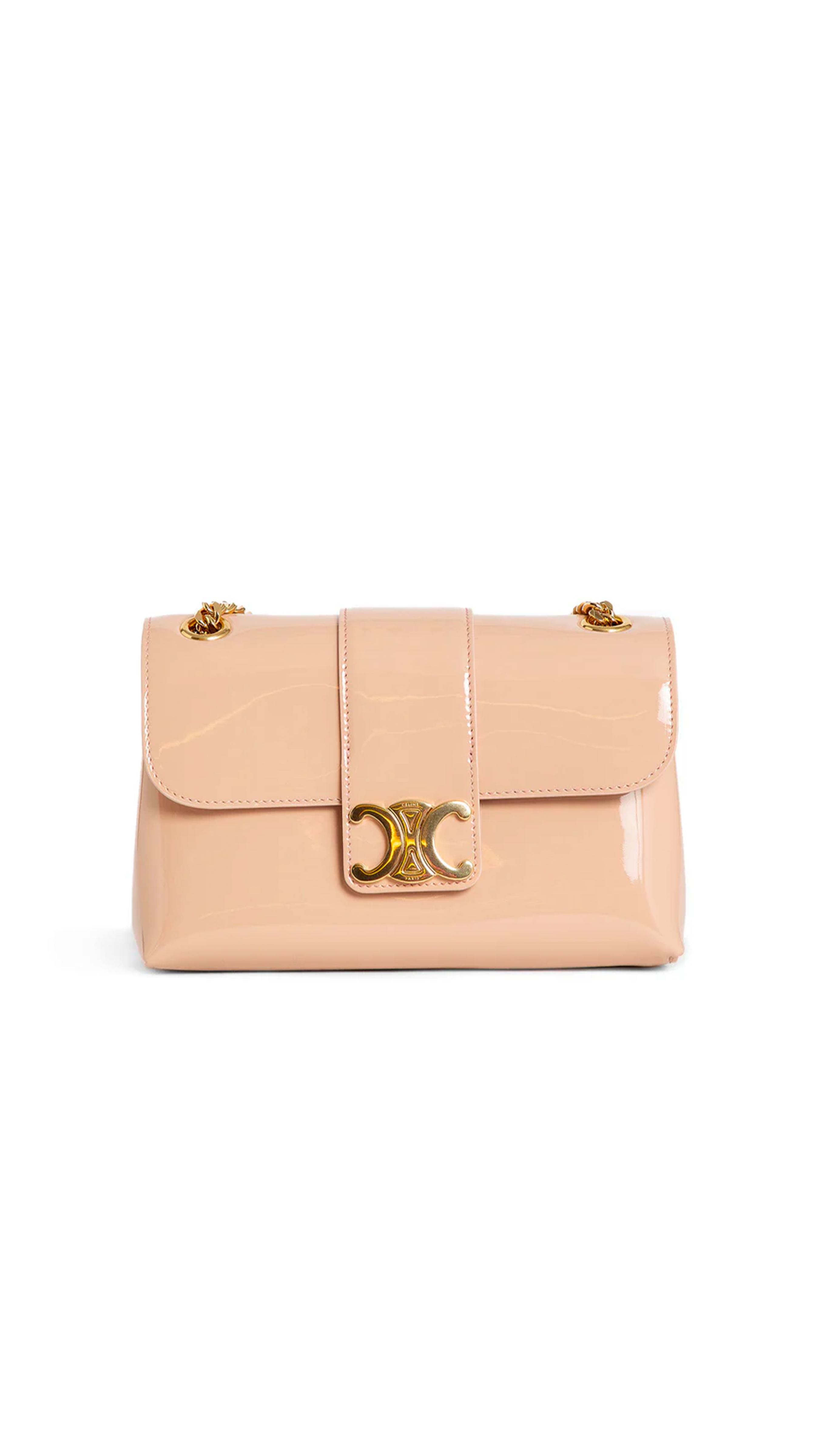 Teen Celine Victoire Bag in Patent Calfskin - Powder