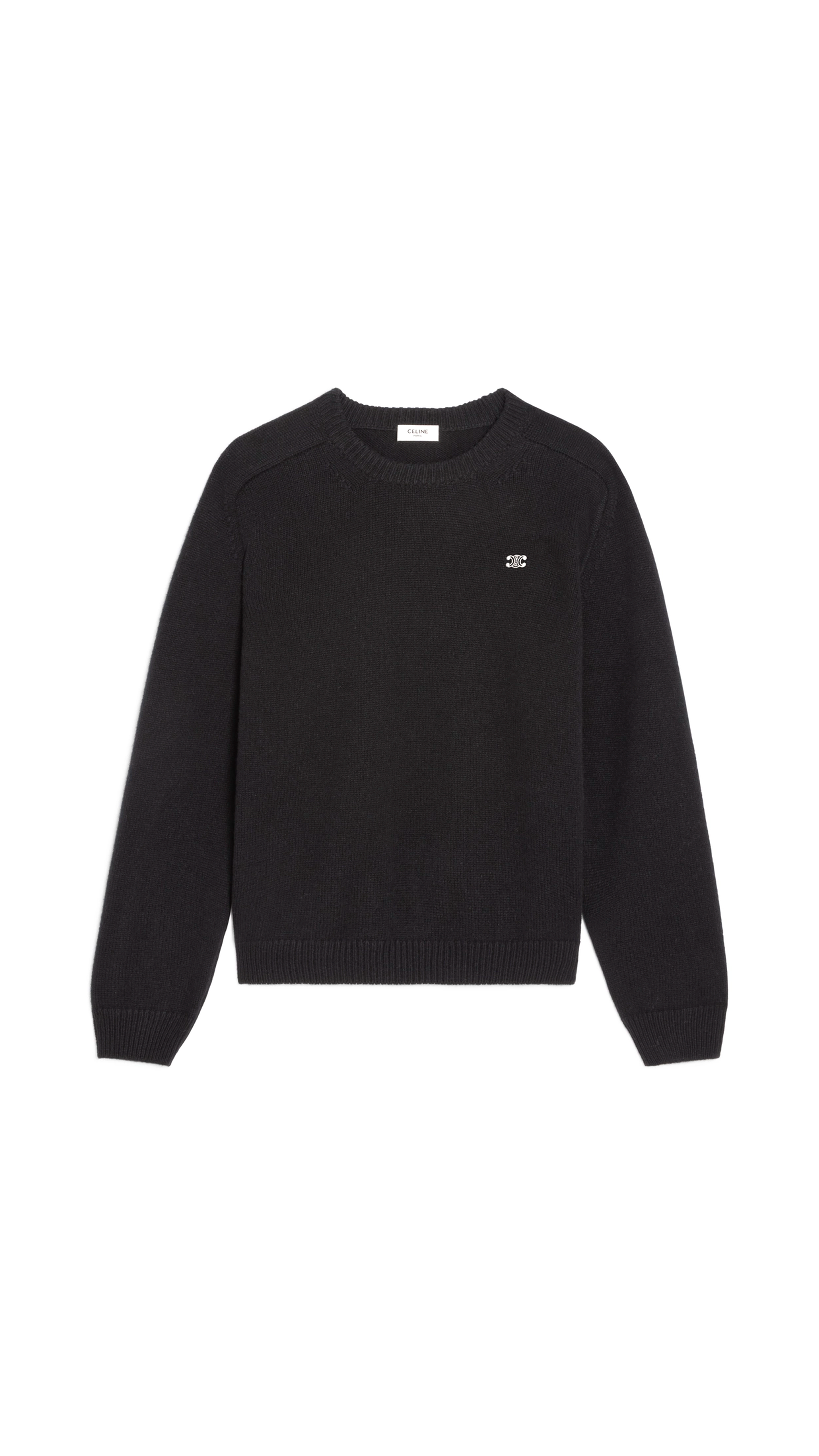 Triomphe Crew Neck Sweater In Wool And Cashmere - Black