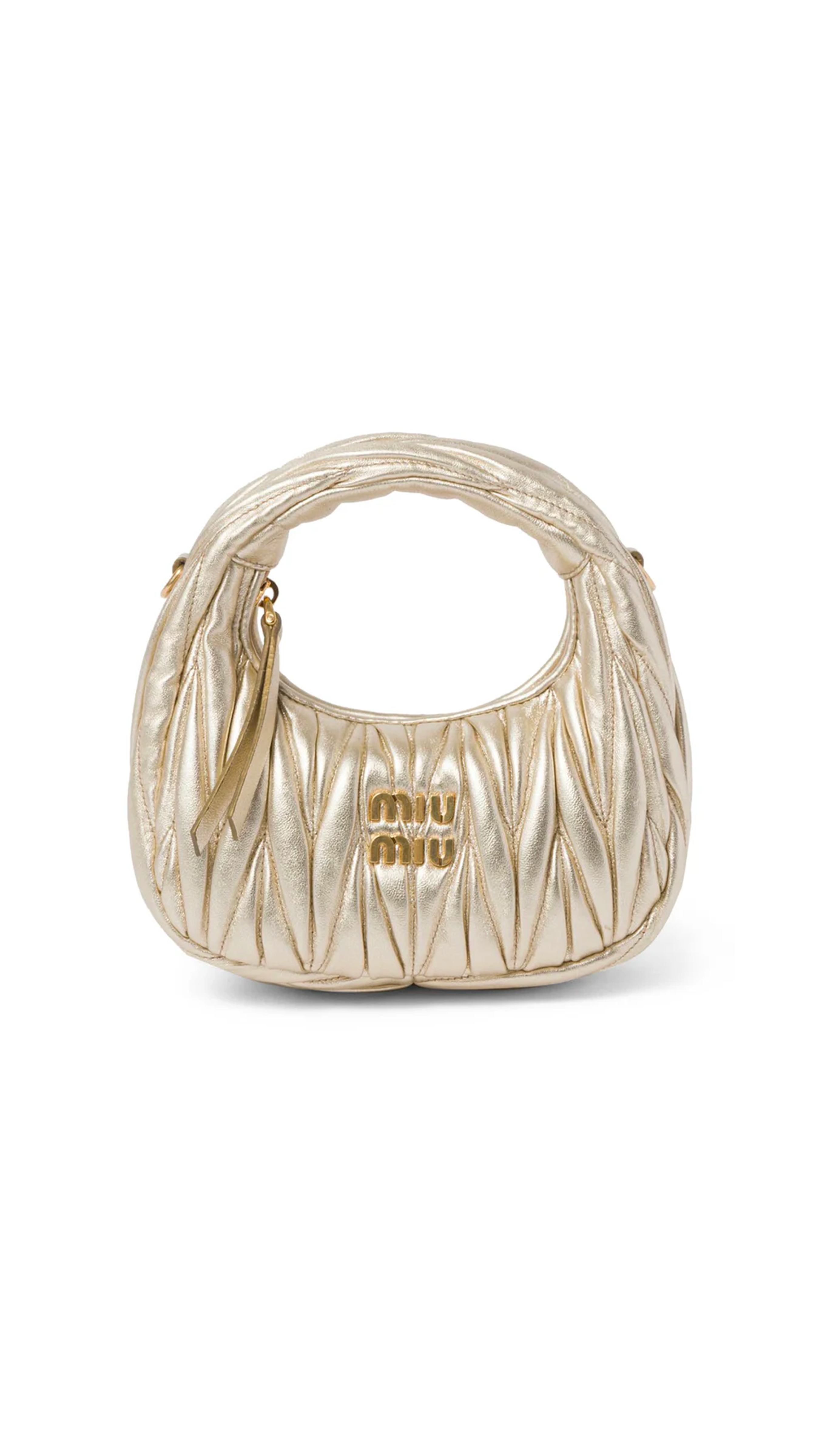 Wander Matelassé Nappa Leather Hobo Mini-bag - Gold