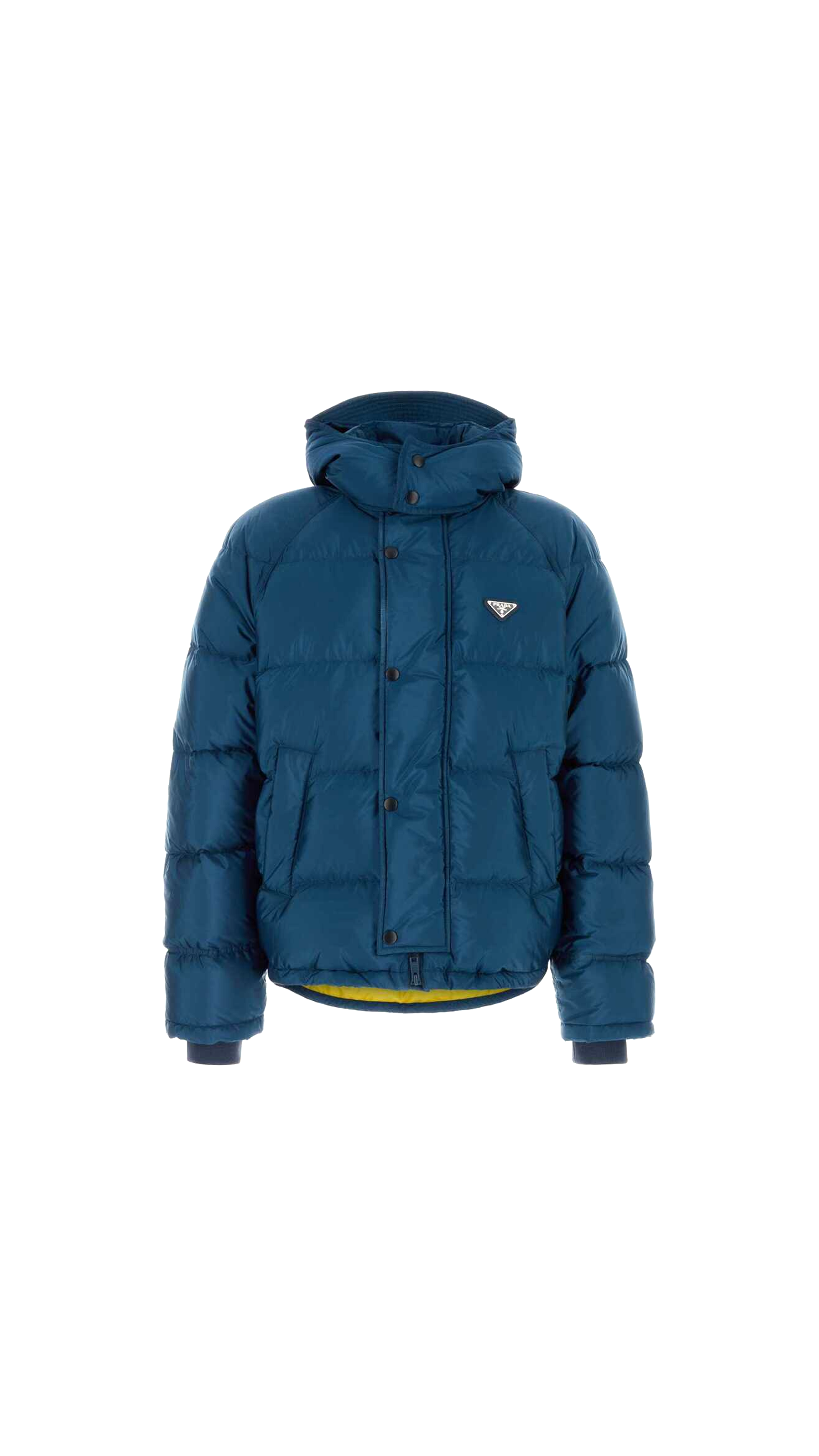 Cropped Re-Nylon Down Jacket - Blue