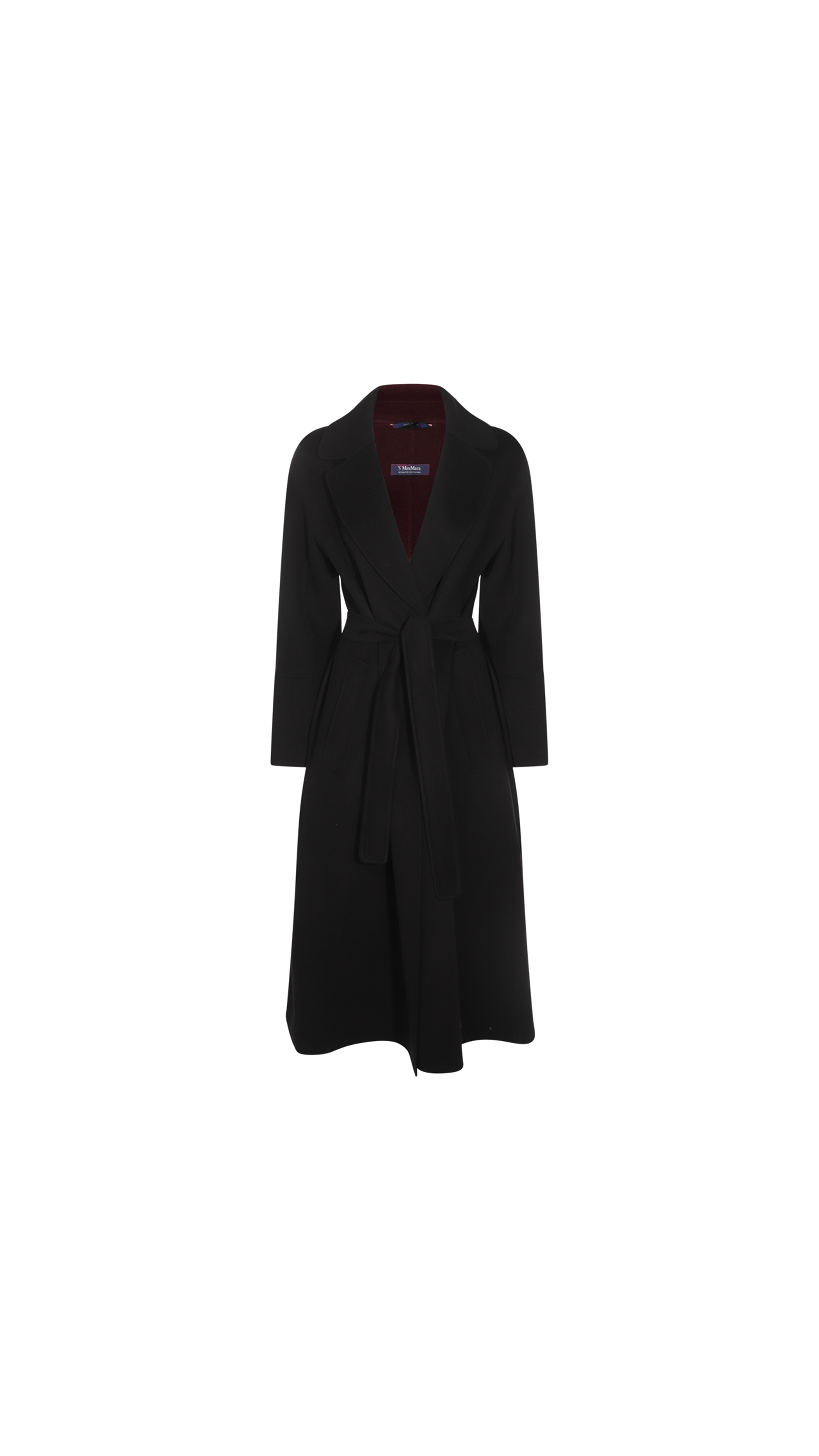 Livia Wool Long Robe Coat - Black