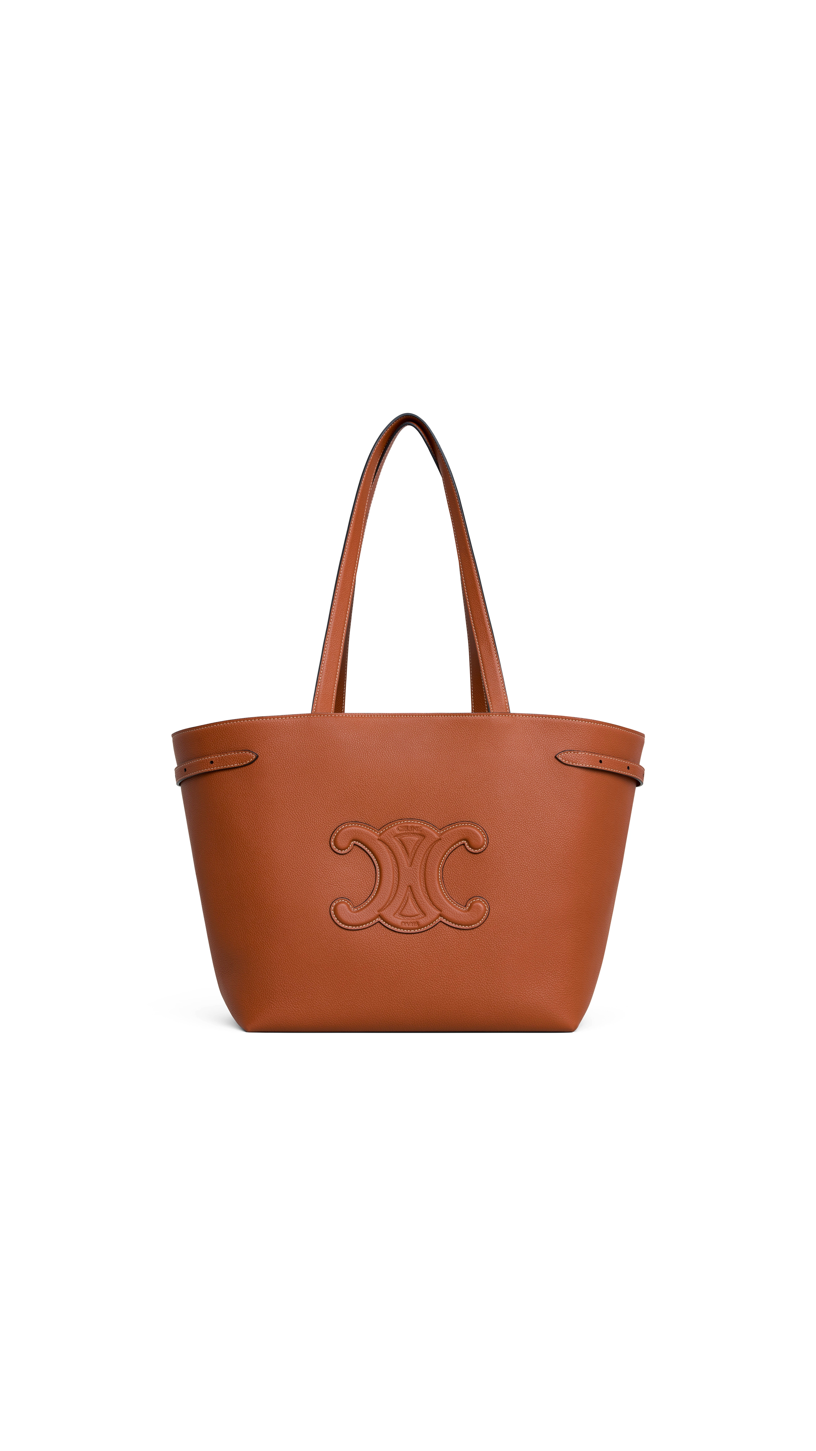 Medium Cabas Anaïs Cuir Triomphe in Grained Calfskin - Tan