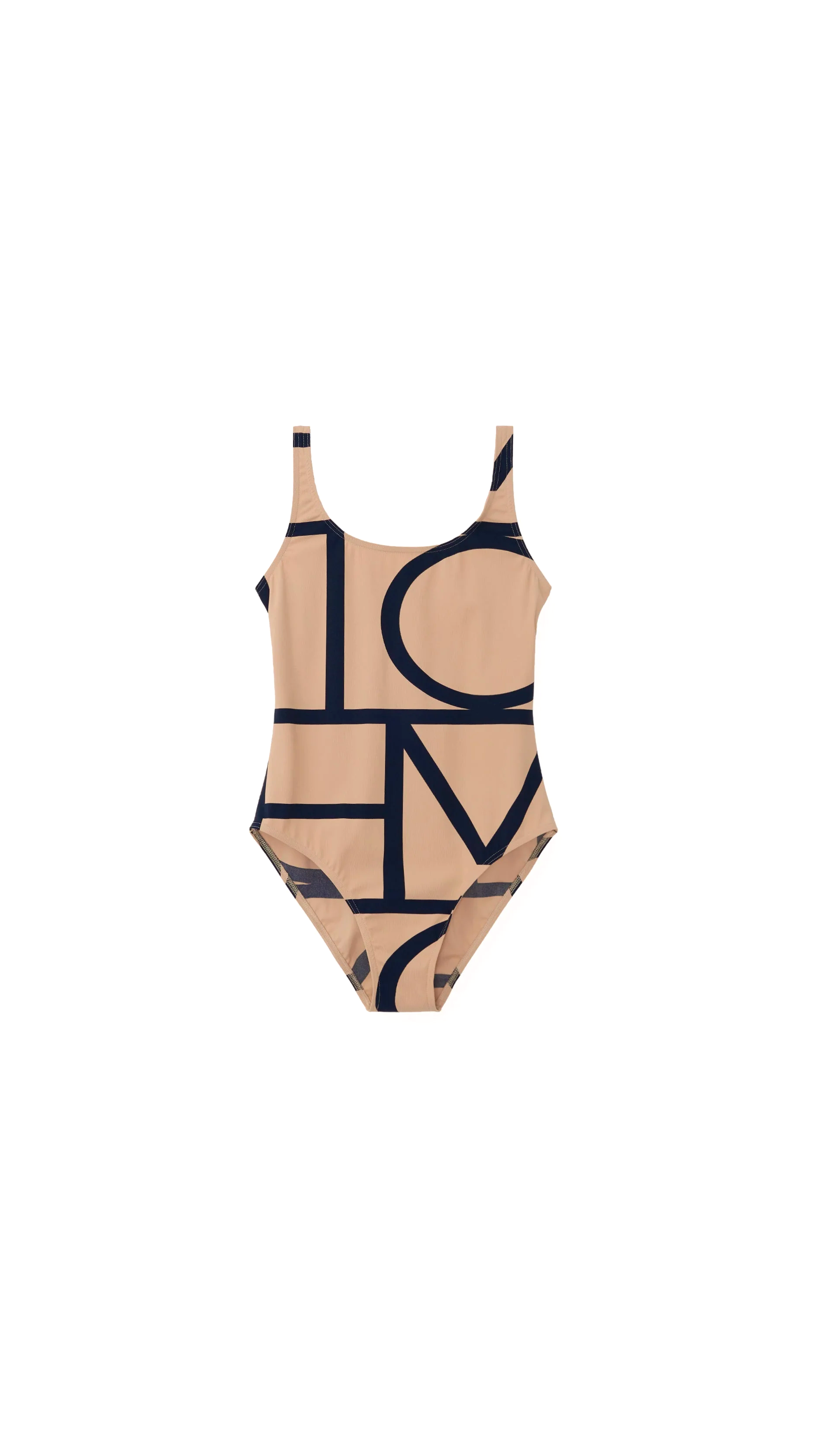 Monogram Swimsuit -  Beige