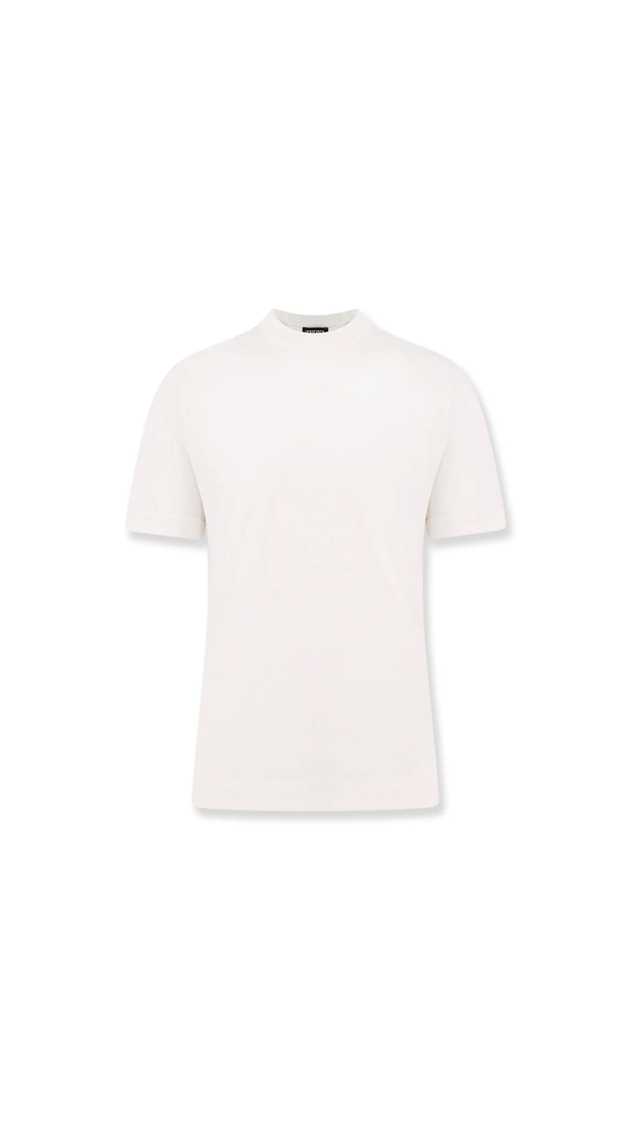 Zegna Crewneck Straight Hem T-Shirt - White