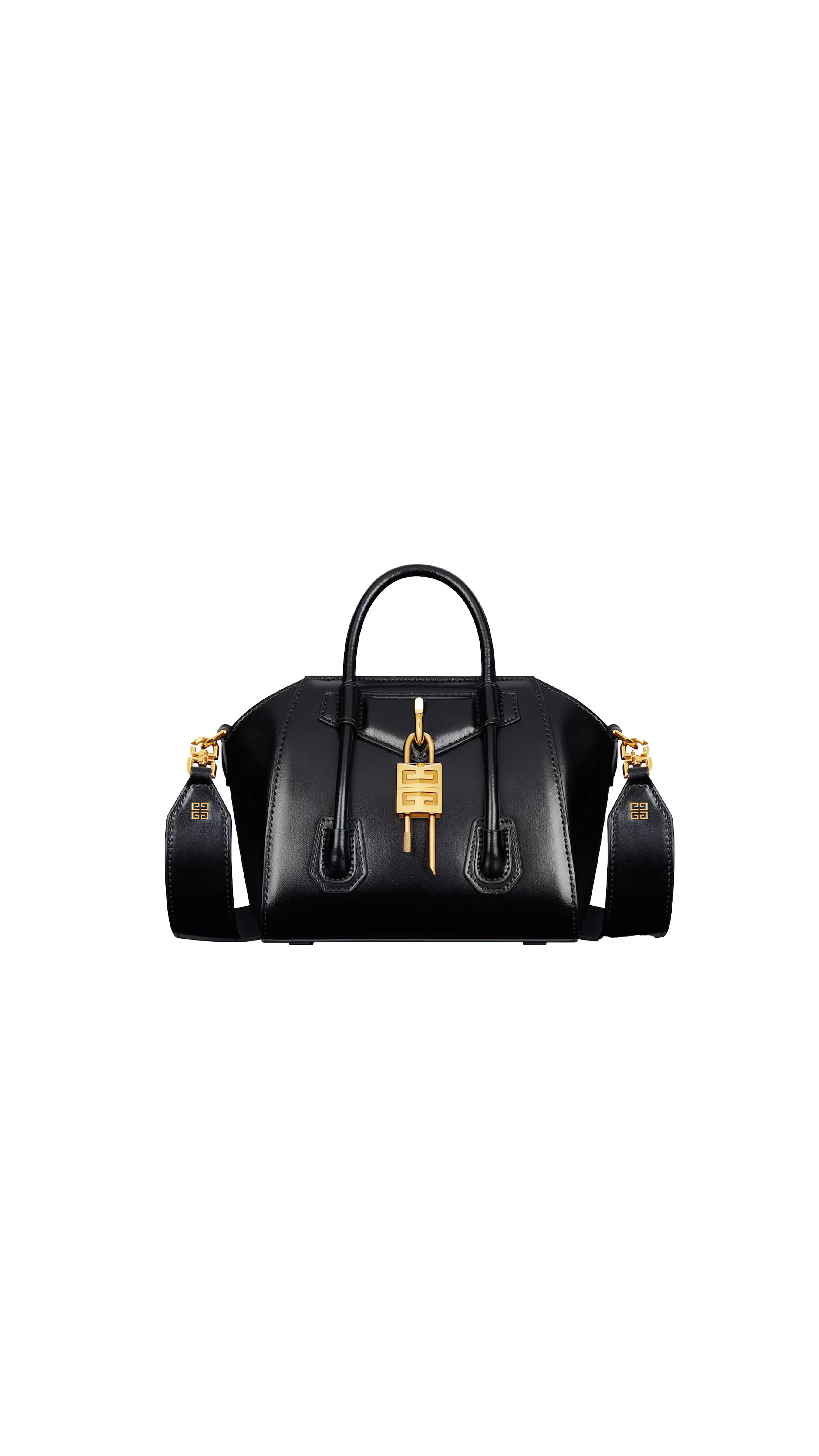 Antigona Toy Lock in Box Leather - Black/Gold