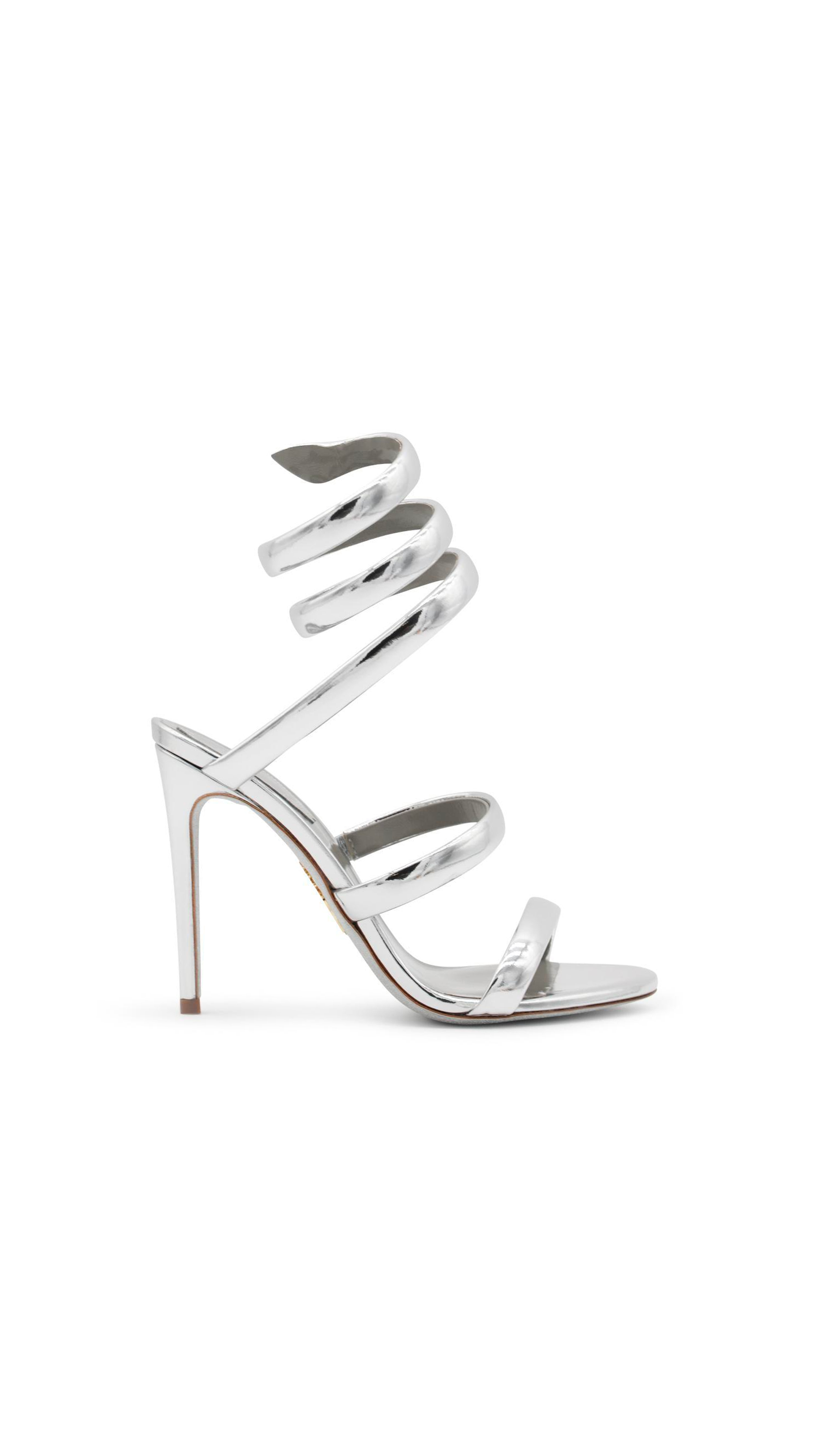 Leather Cleo Sandals - Silver