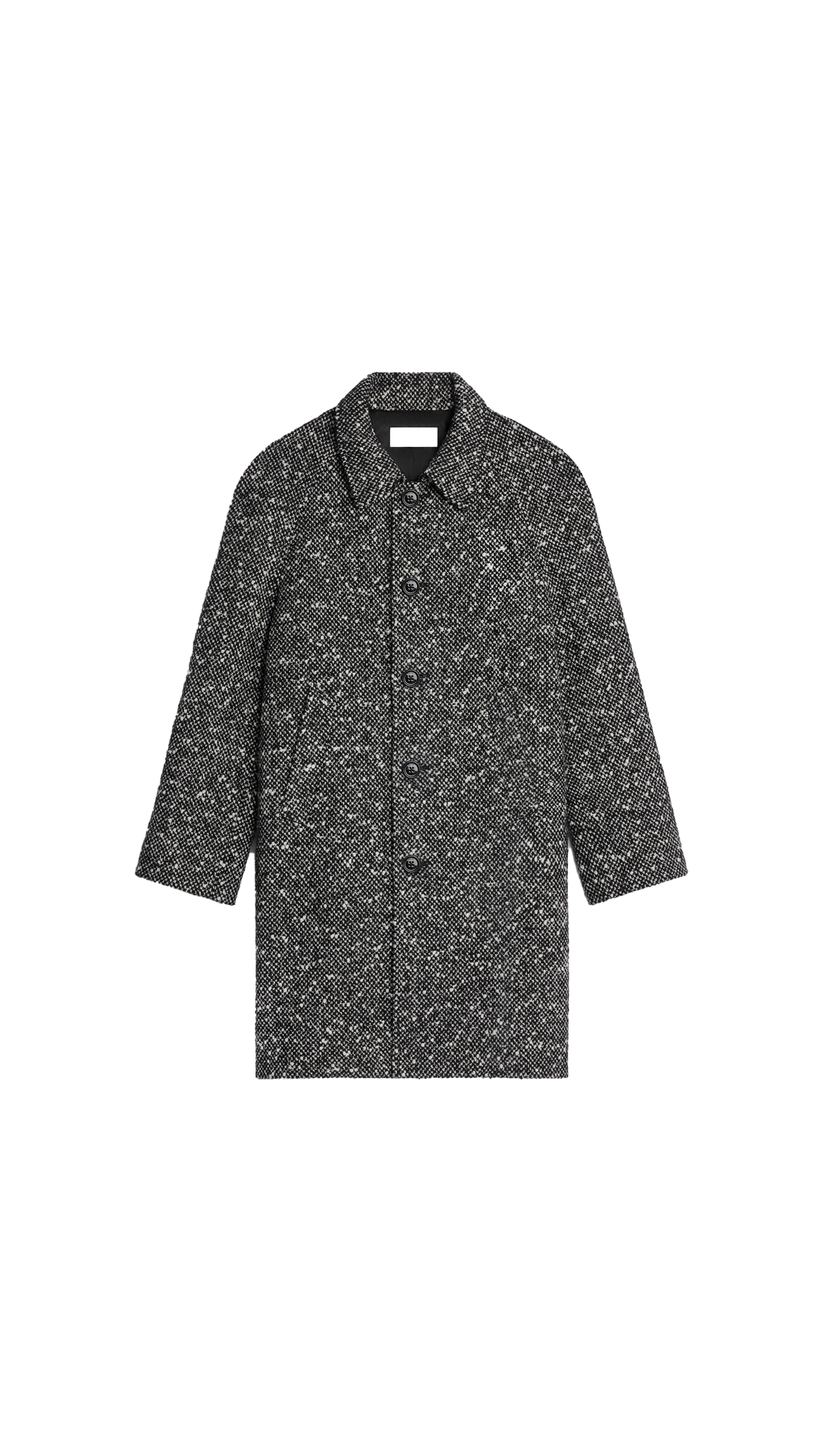 Camden Mac Coat In Wool Tweed - Noir/Ivoire