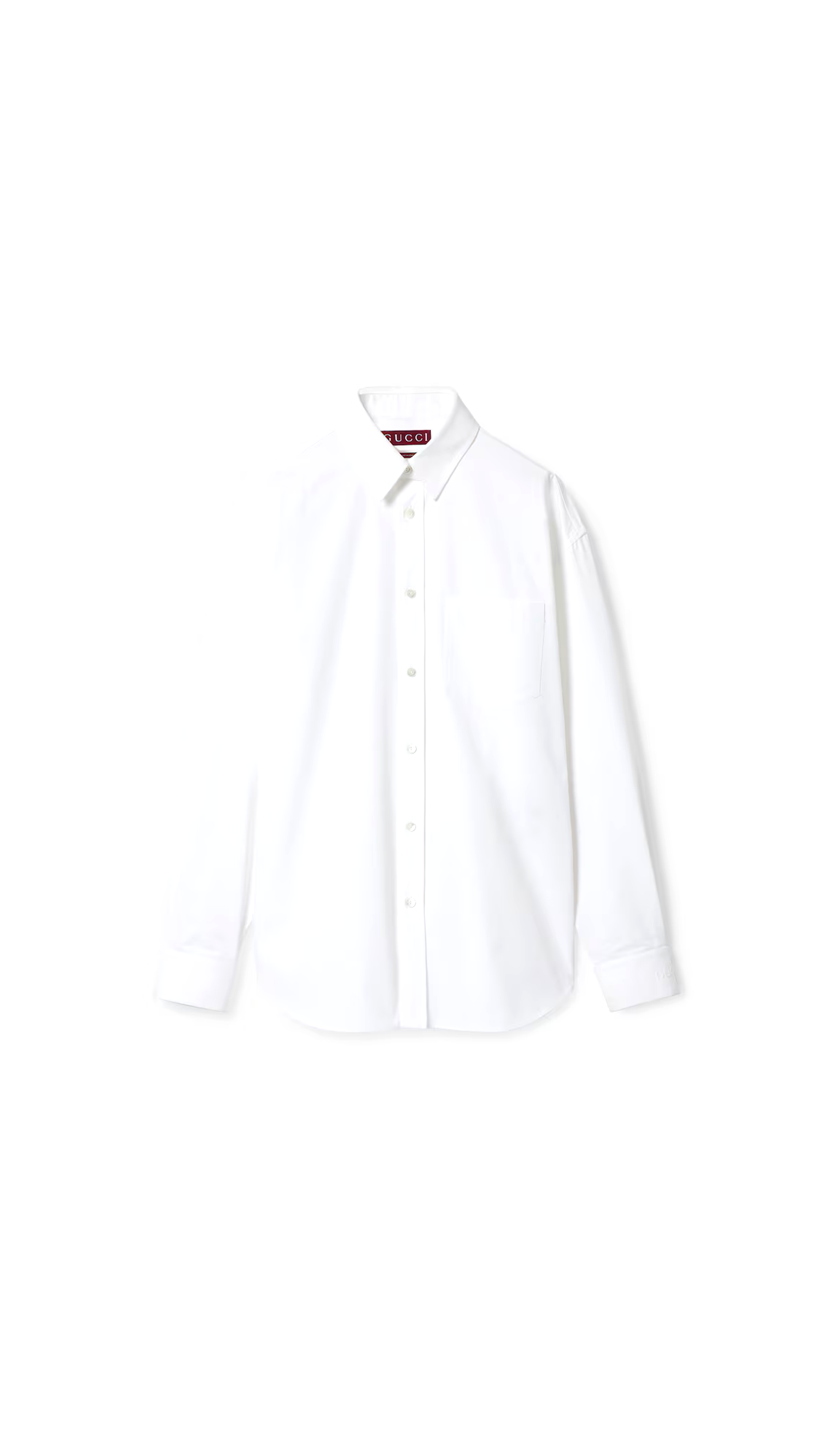 Double Collar Pocket Shirt - White