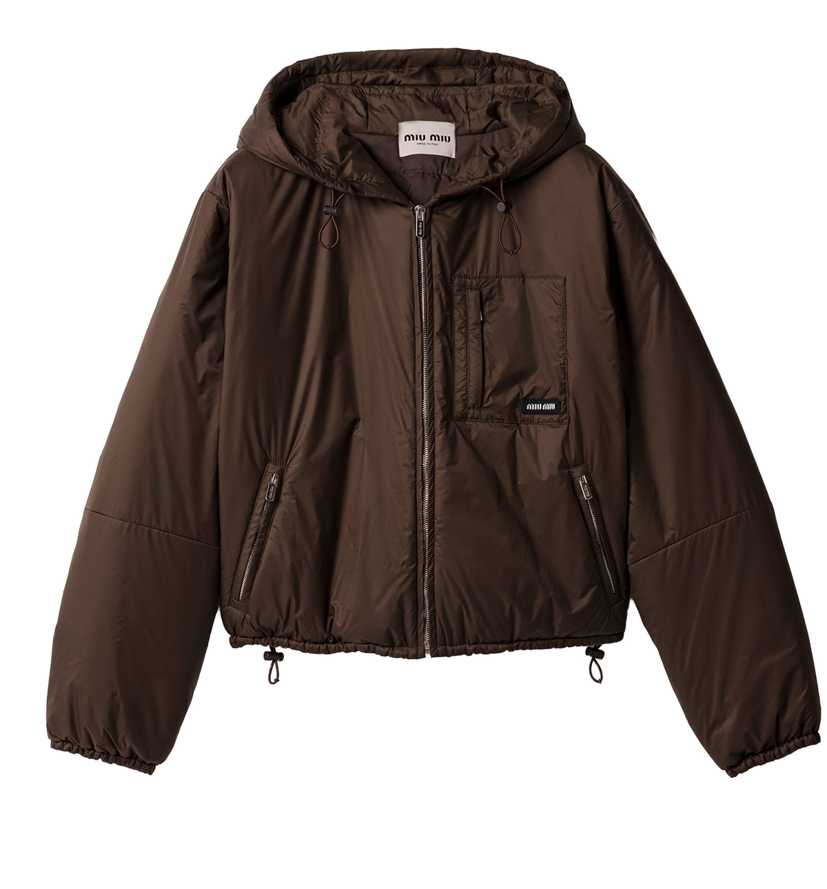 Cropped ripstop down jacket