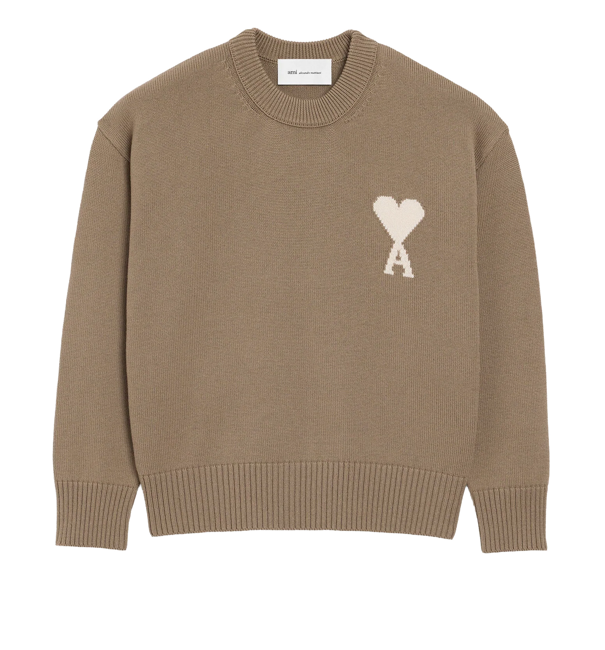 Beige Wool And Cotton Crewneck Ami De Coeur Sweater