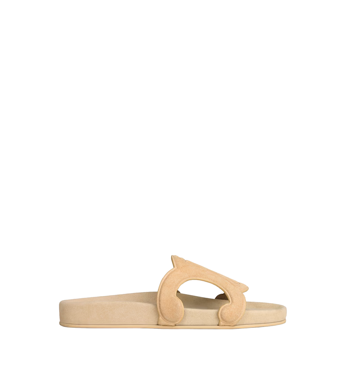 Triomphe Slide In Suede Calfskin