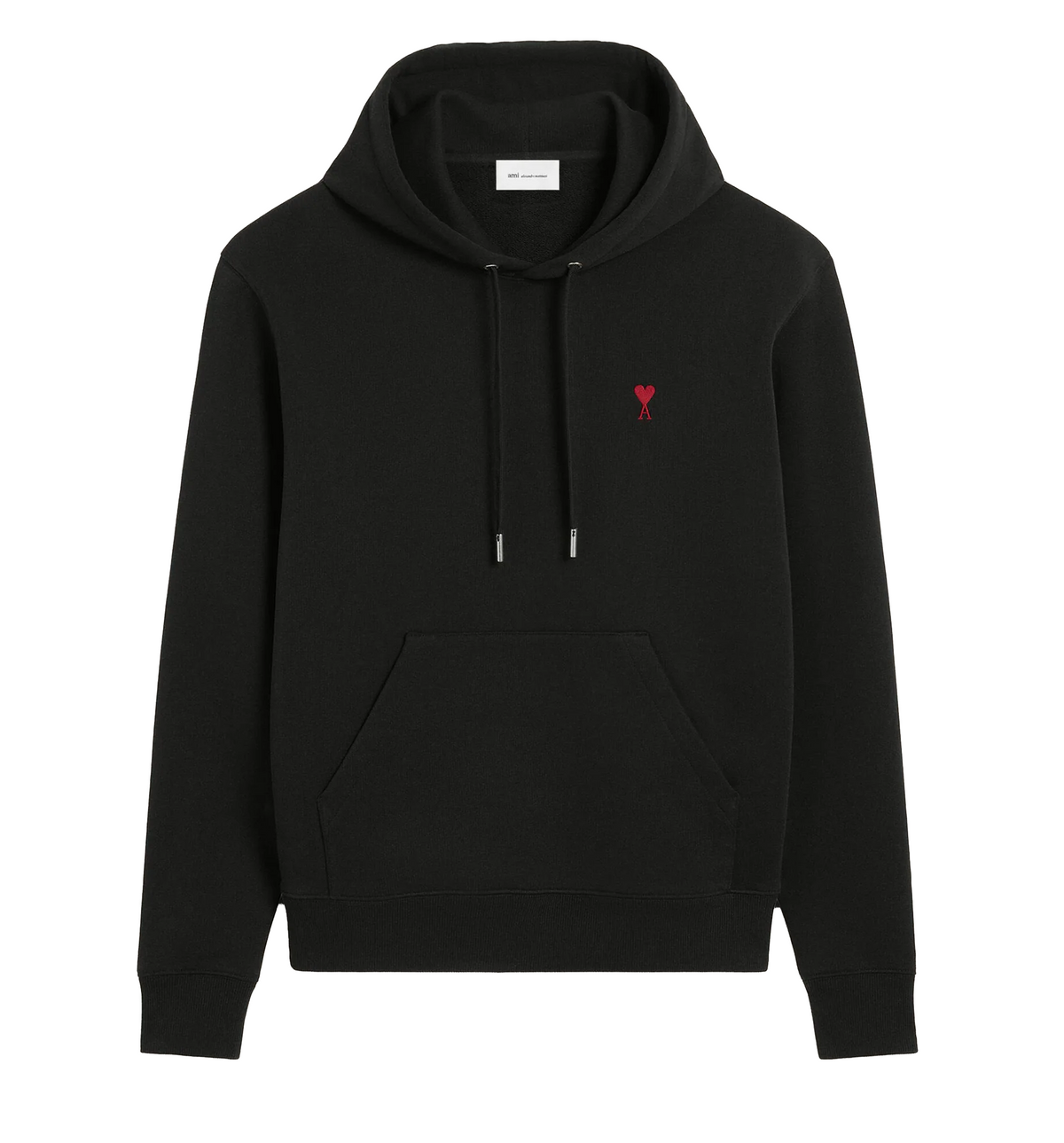 Black Cotton Red Ami De Coeur Hoodie