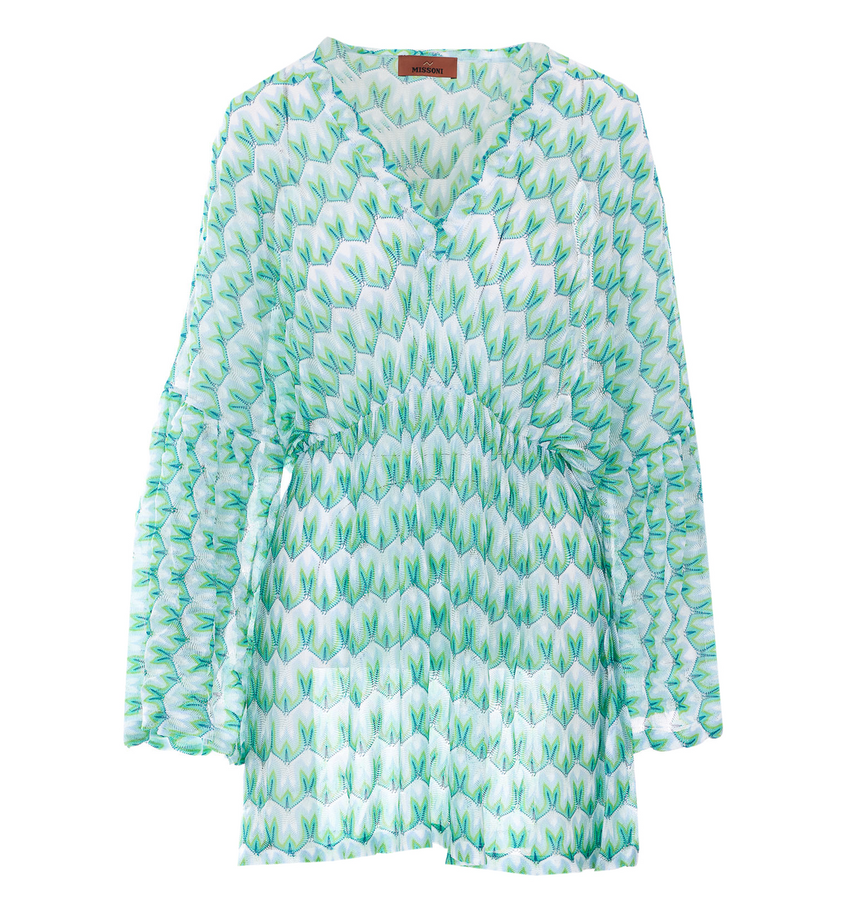 Short Beach Cover-Up In Viscose With Floral Pattern