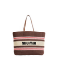 Raffia-effect woven tote bag