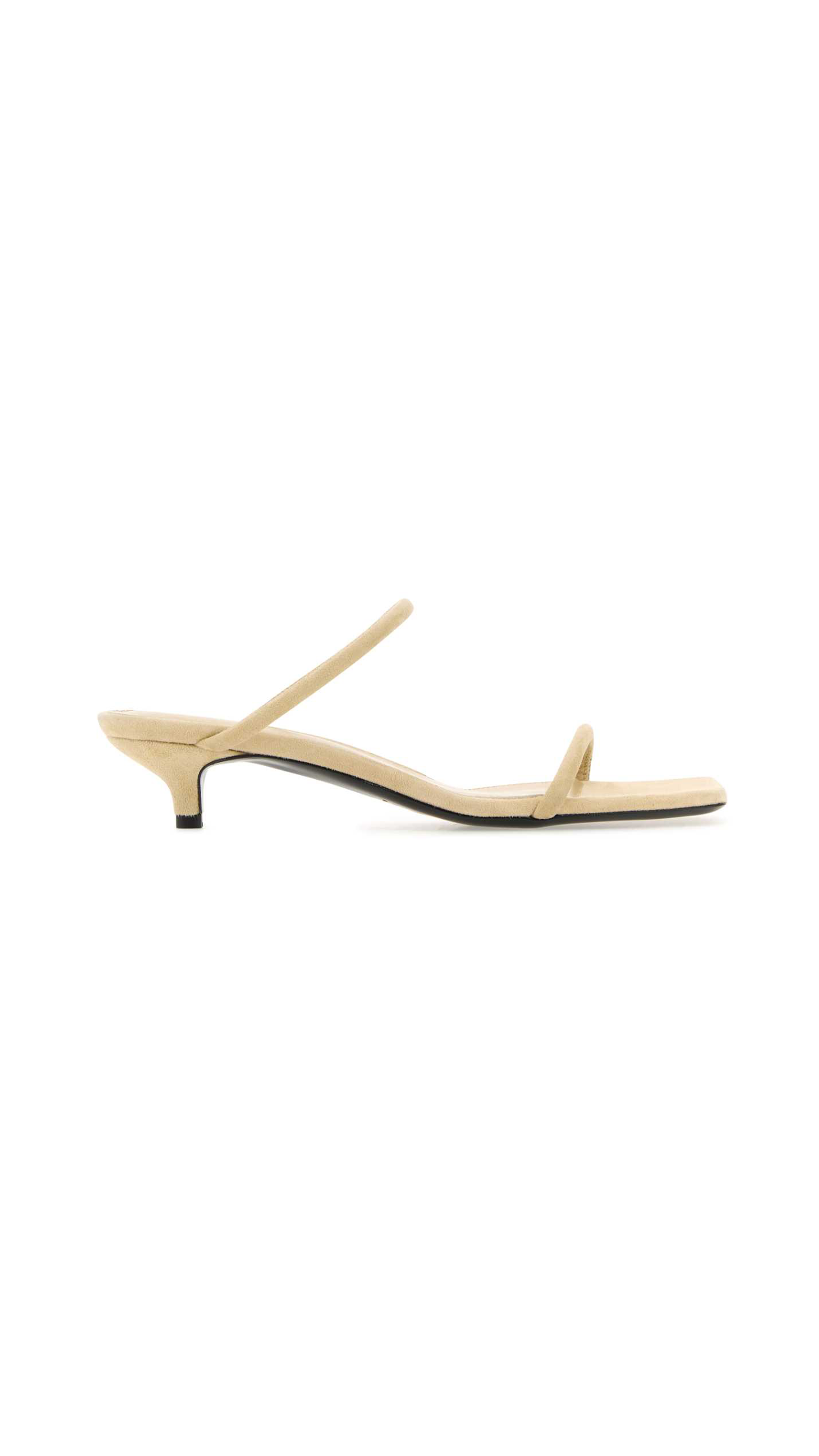 Minimalist Suede Sandals - Cream Yellow