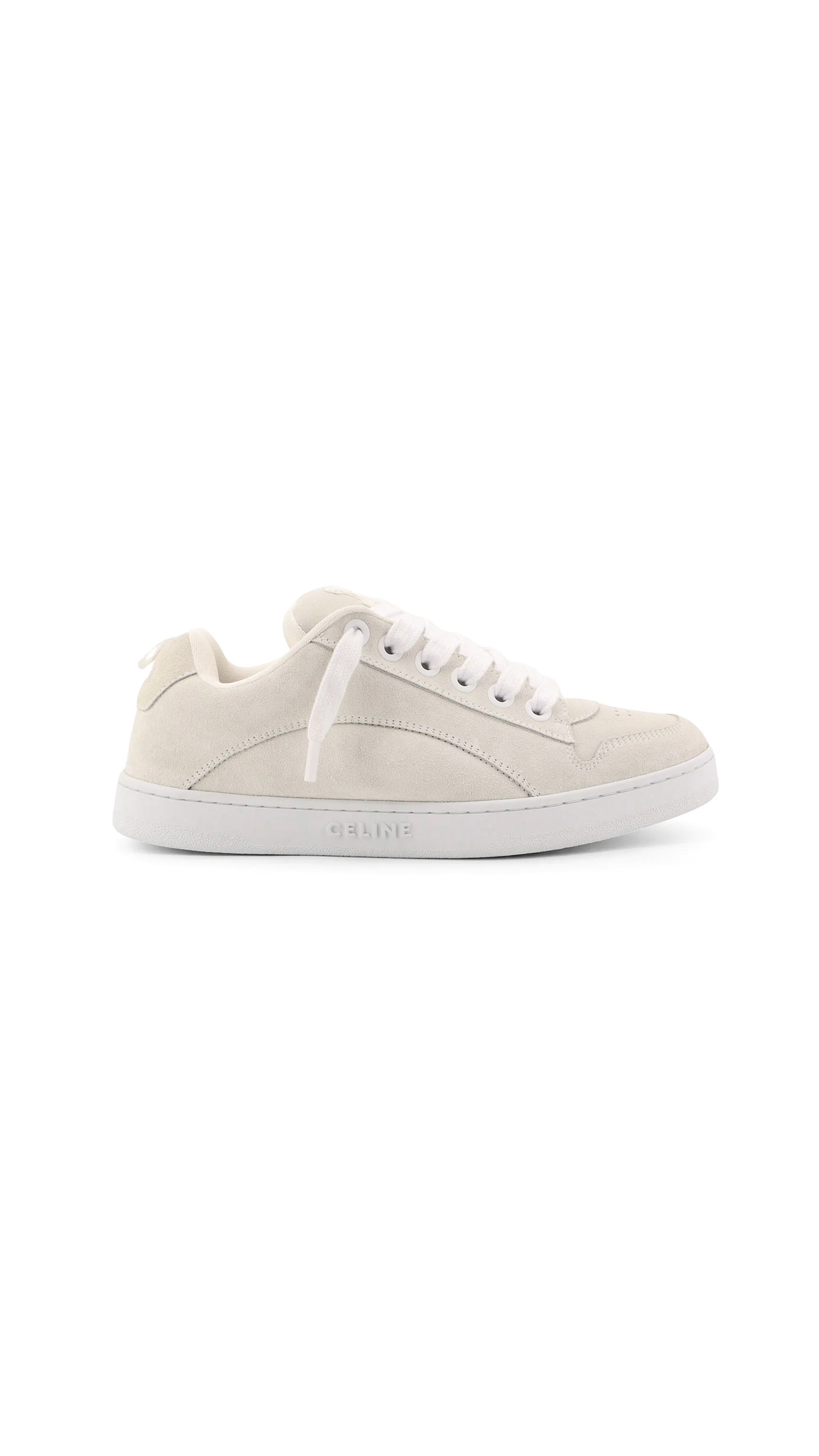 Padded Suede Sneakers - White