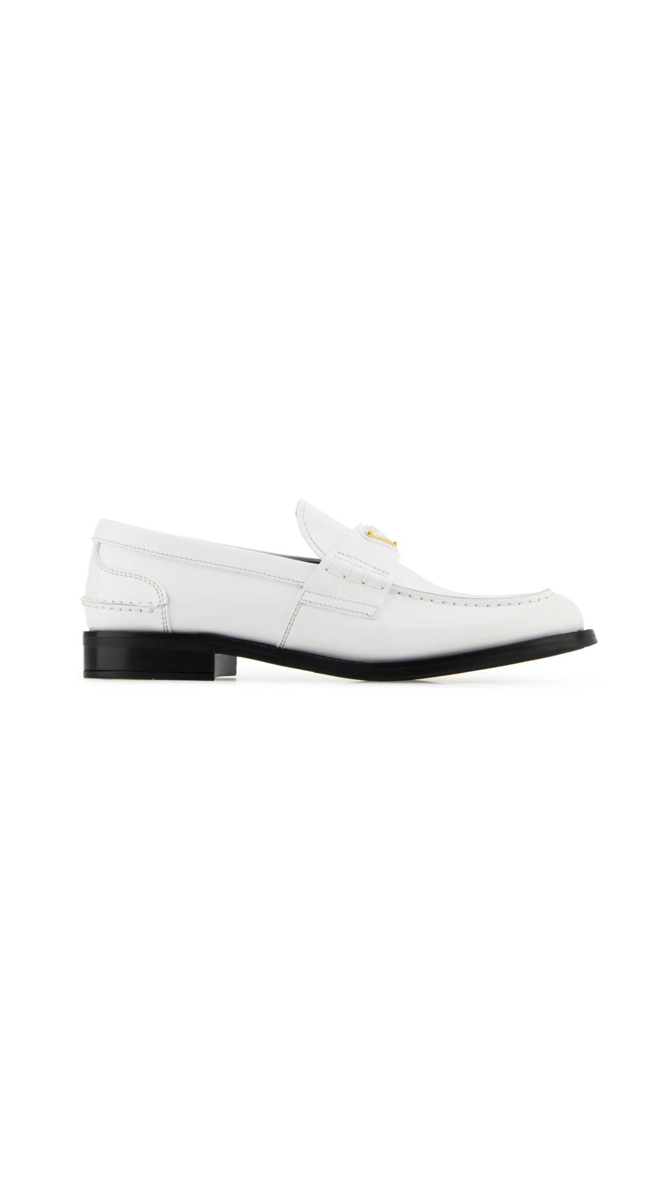 Brushed Leather Loafer - White