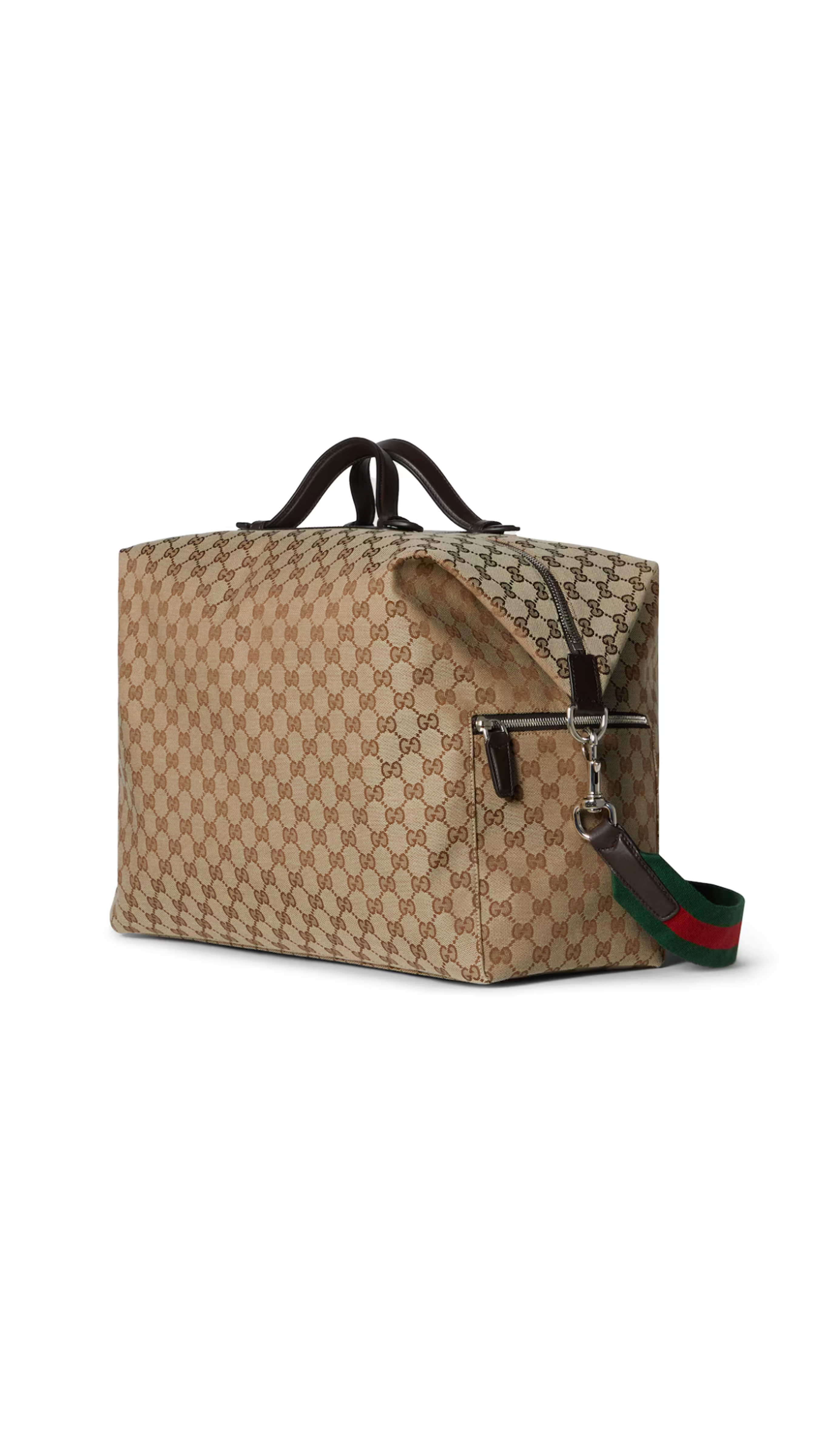 GG Canvas Medium Duffle Bag - Beige/Brown