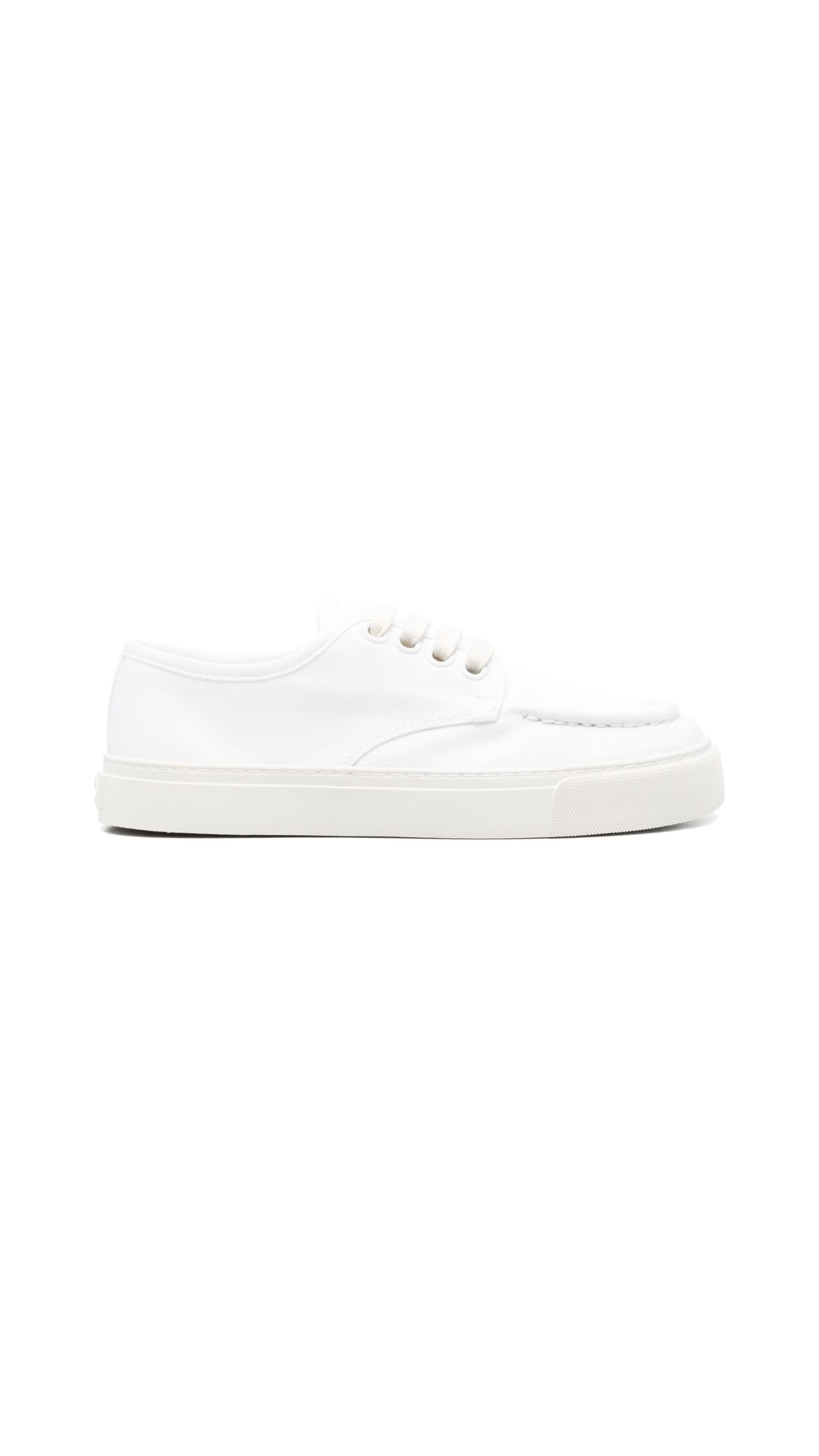 Canvas Lace-Up Sneakers - White