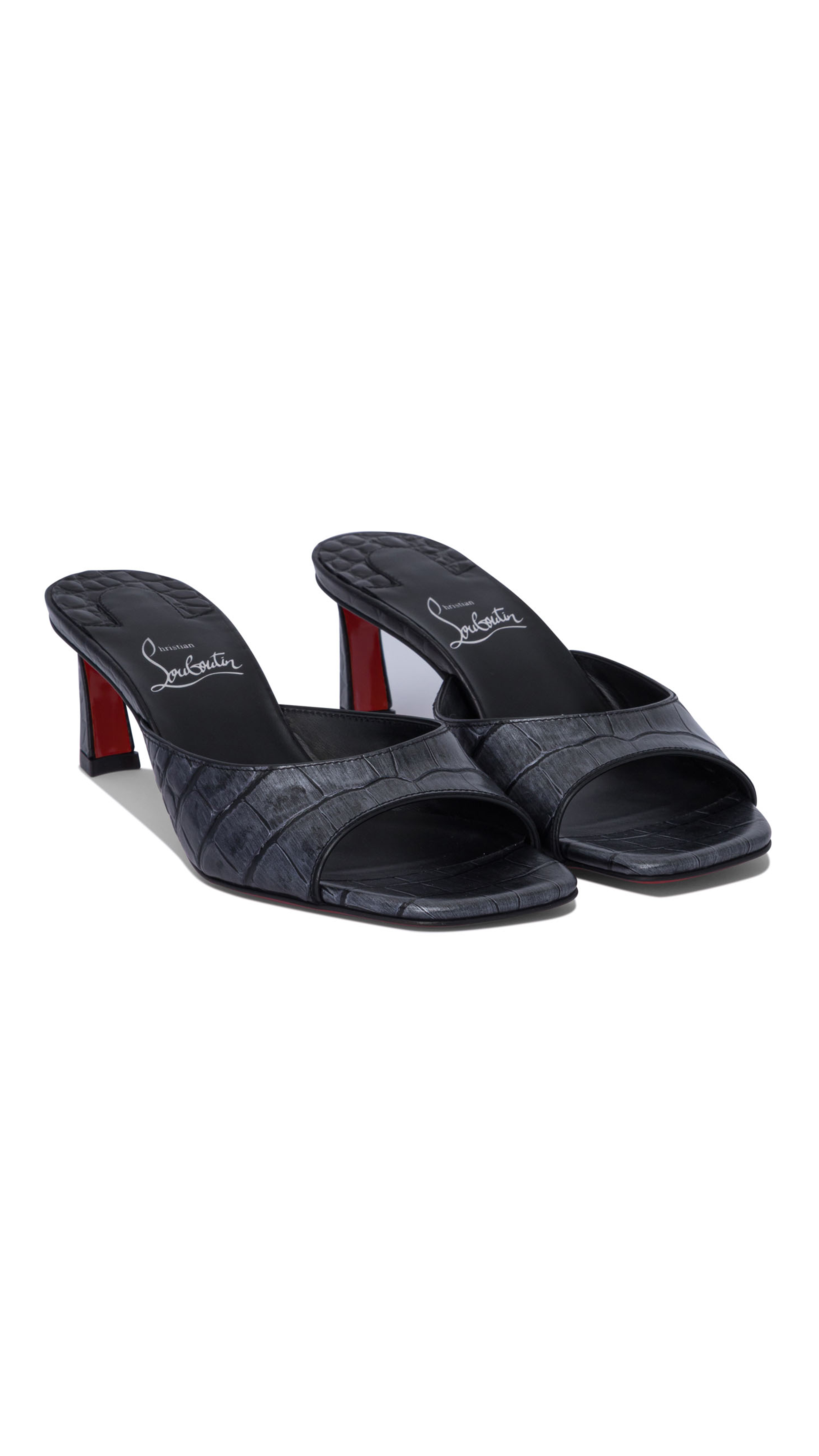 Alligator Embossed Condora Mule - Black