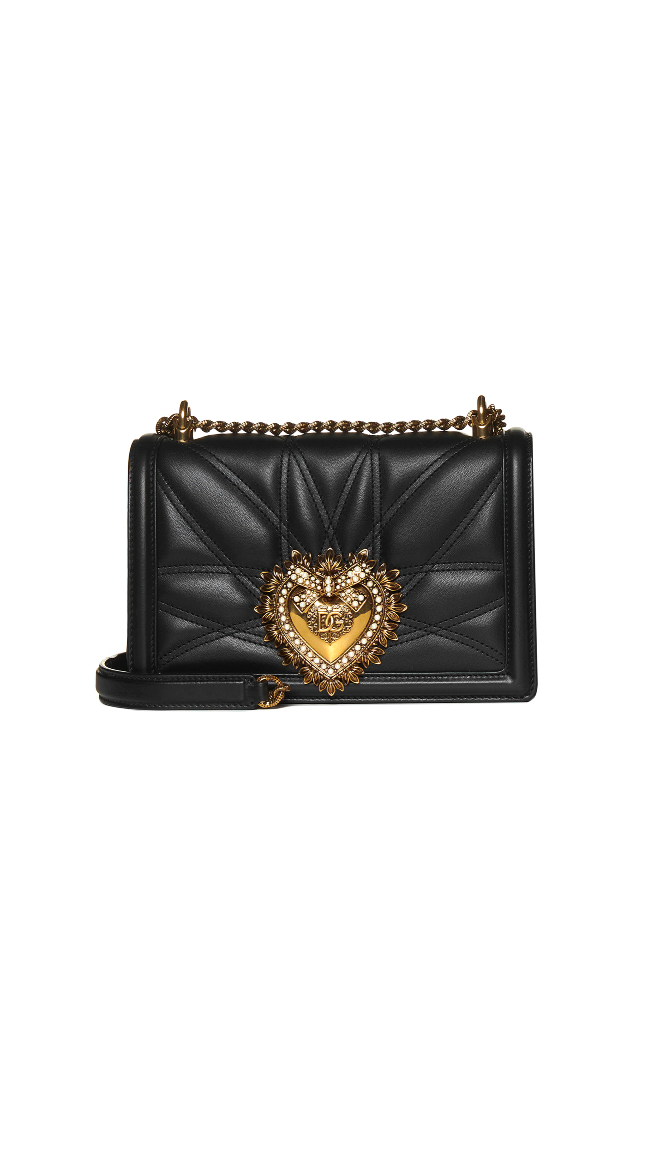 Medium Devotion Bag in Quilted Nappa Leather - Black