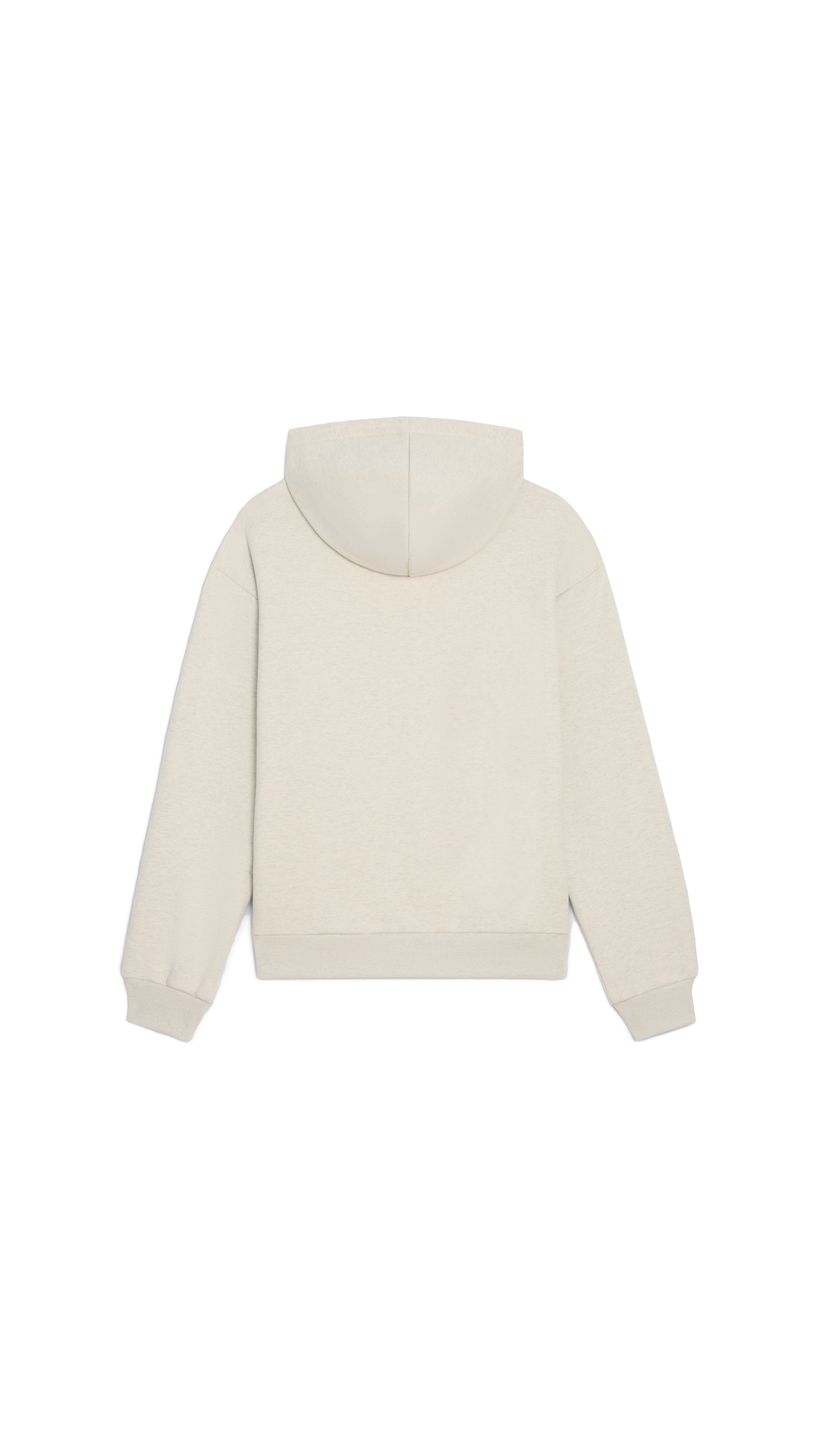 Loose Hoodie in Cotton Fleece - Cream/Black