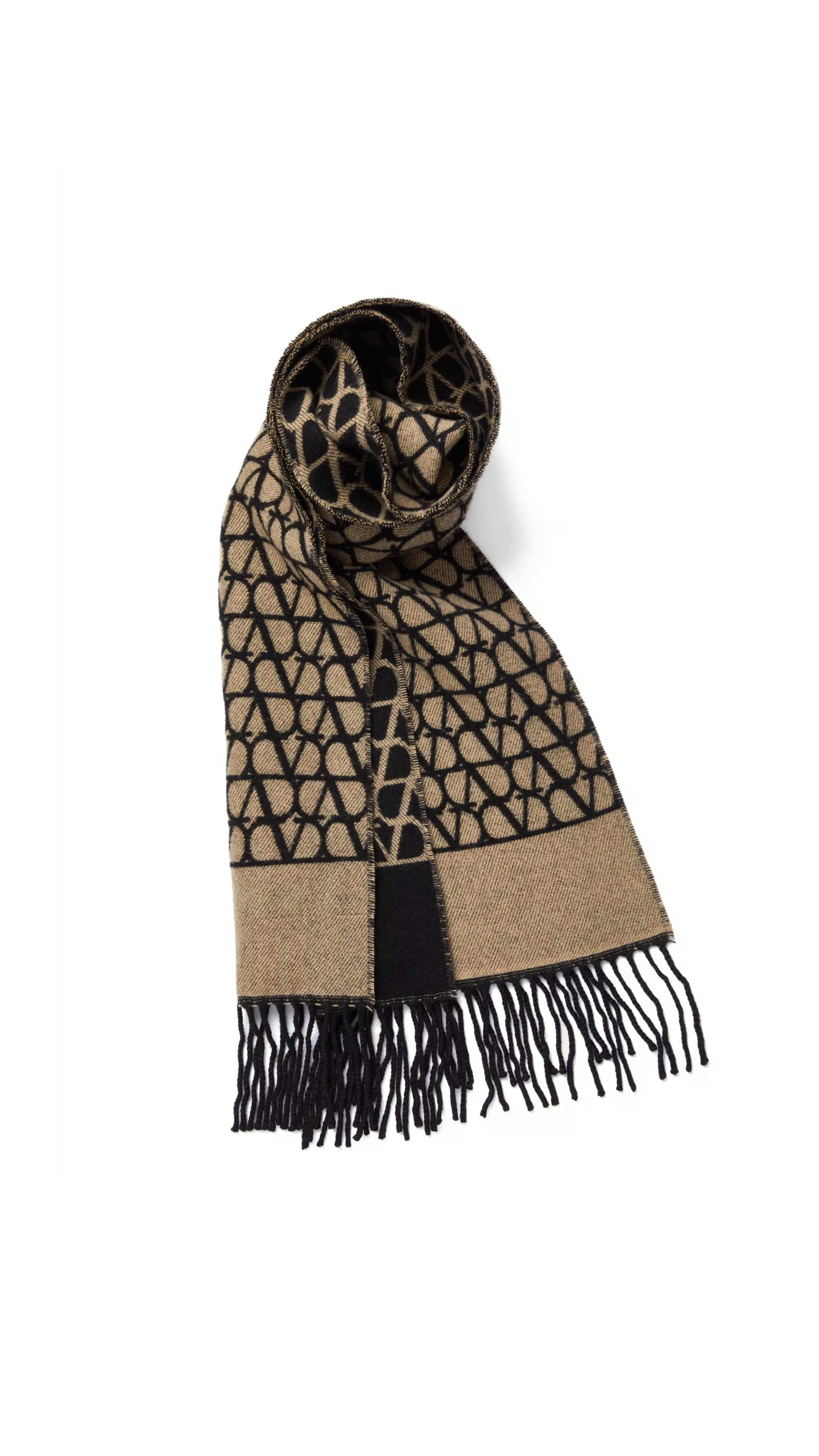 Toile Iconographe Wool and Cashmere Scarf - Beige/Black