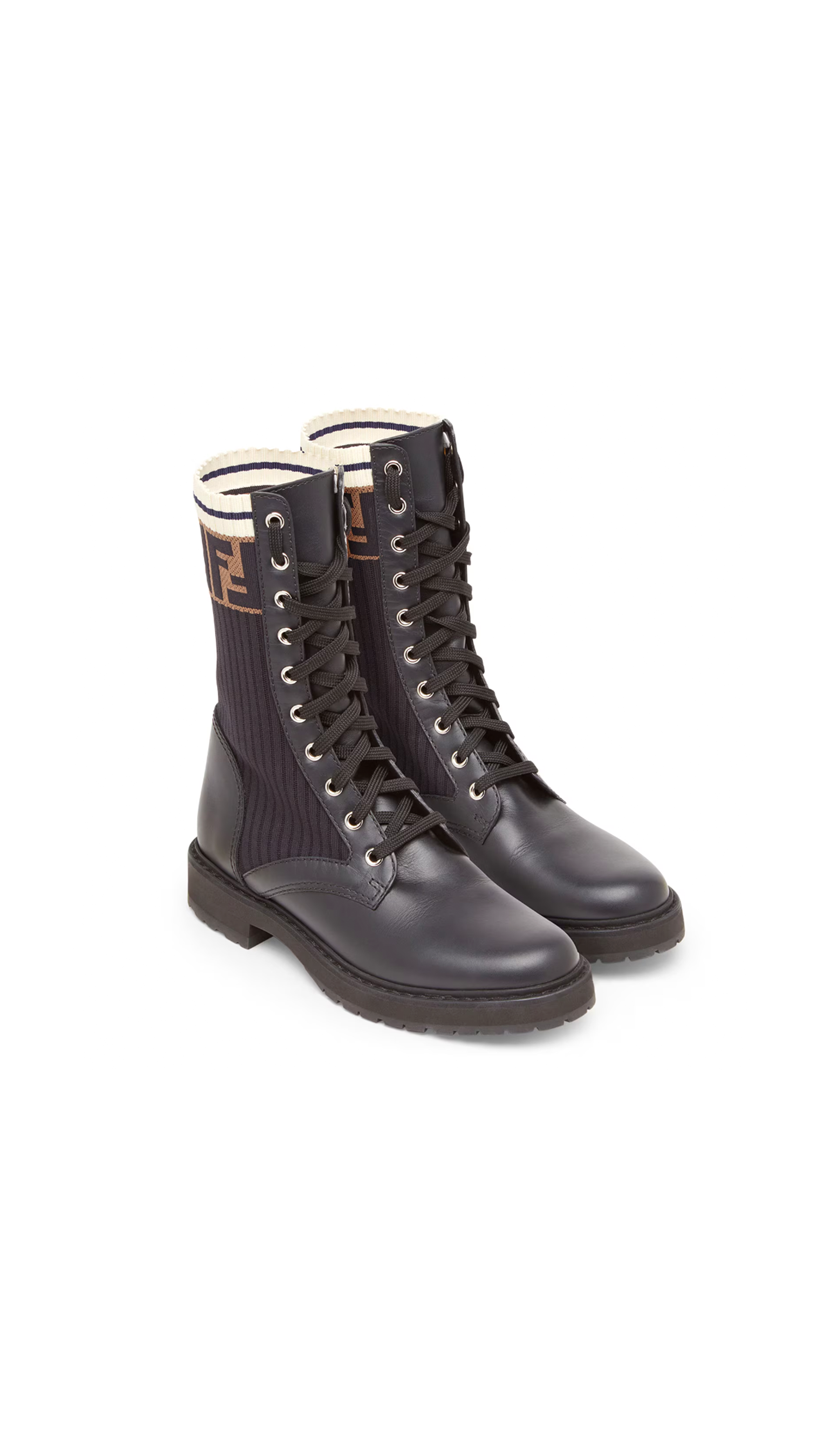 Rockoko Biker Boots - Black/Brown