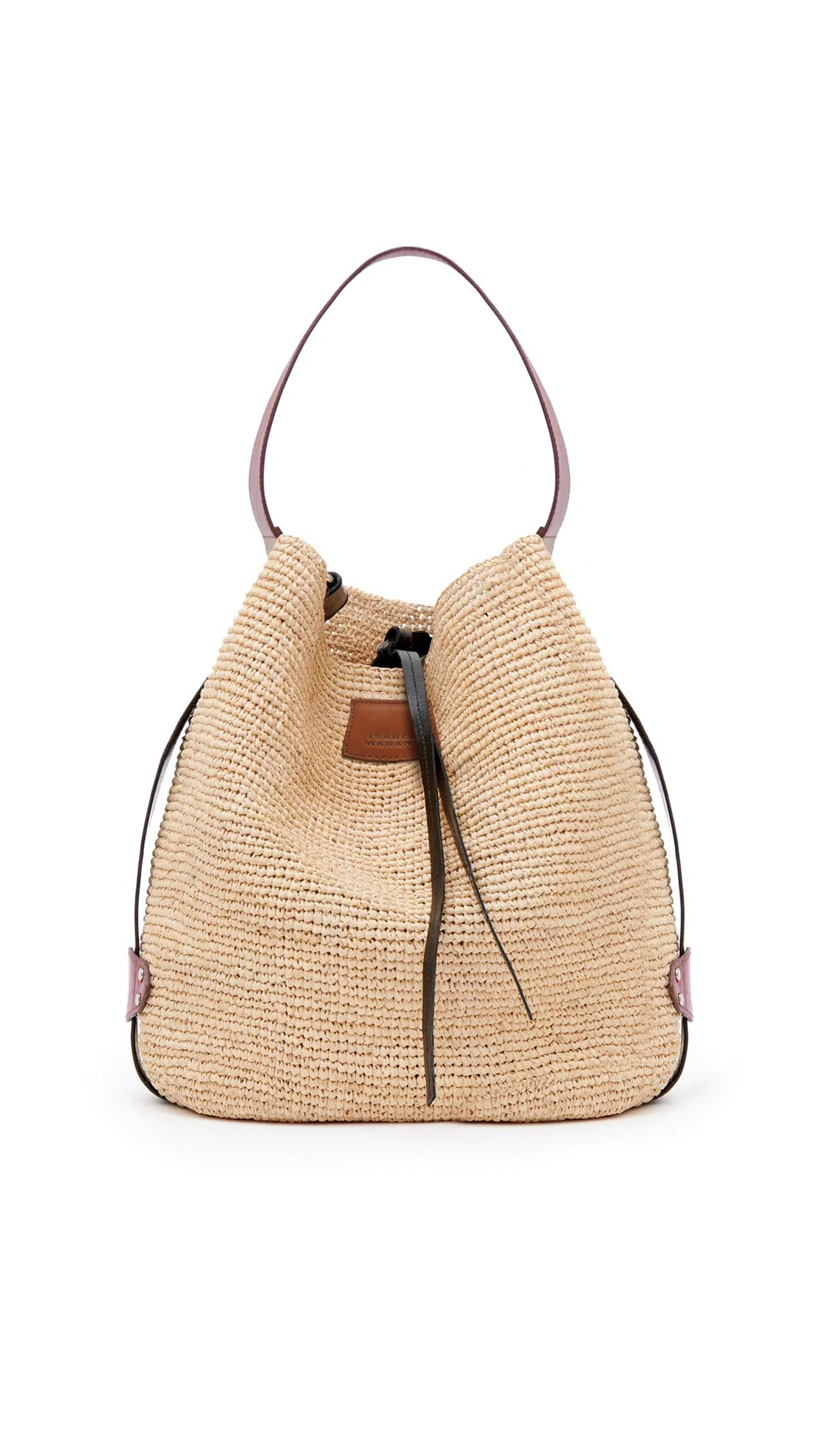 Bayia Raffia Bucket Bag - Natural/Cognac