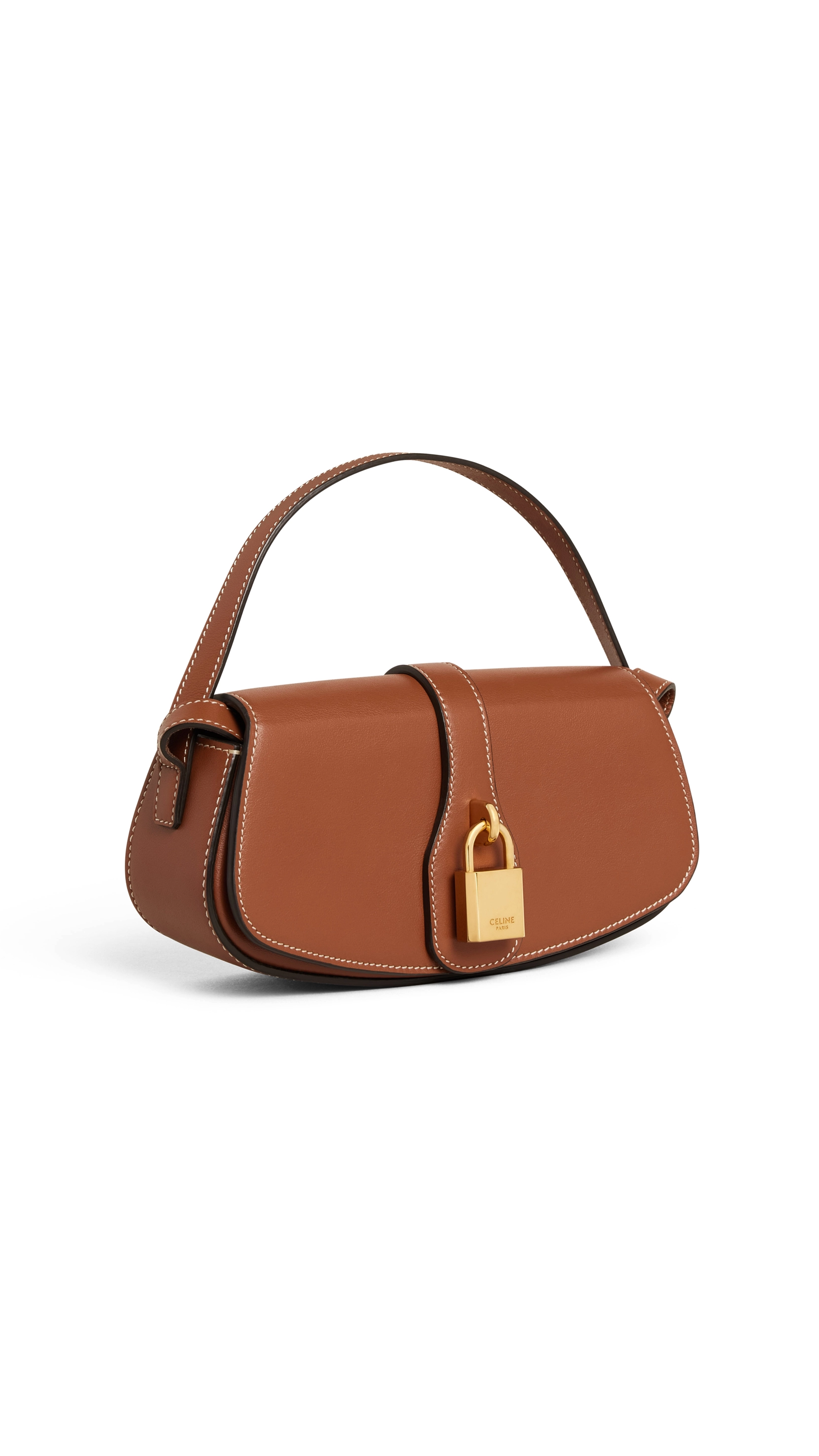 Clutch on Strap Tabou in Smooth Calfskin - Tan