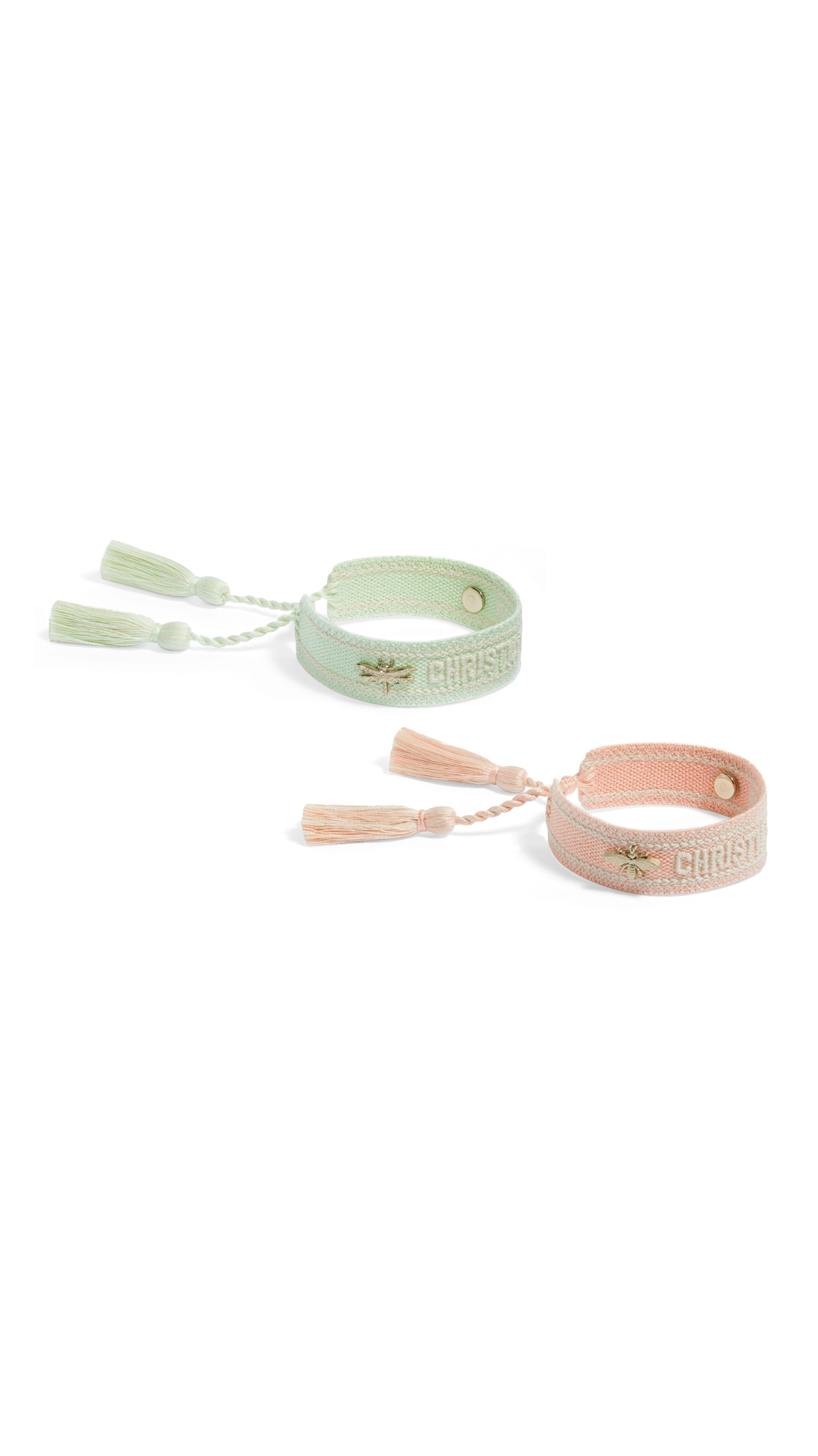 Christian Dior Cotton Bracelet Set - Pastel Mint/Orange Acid