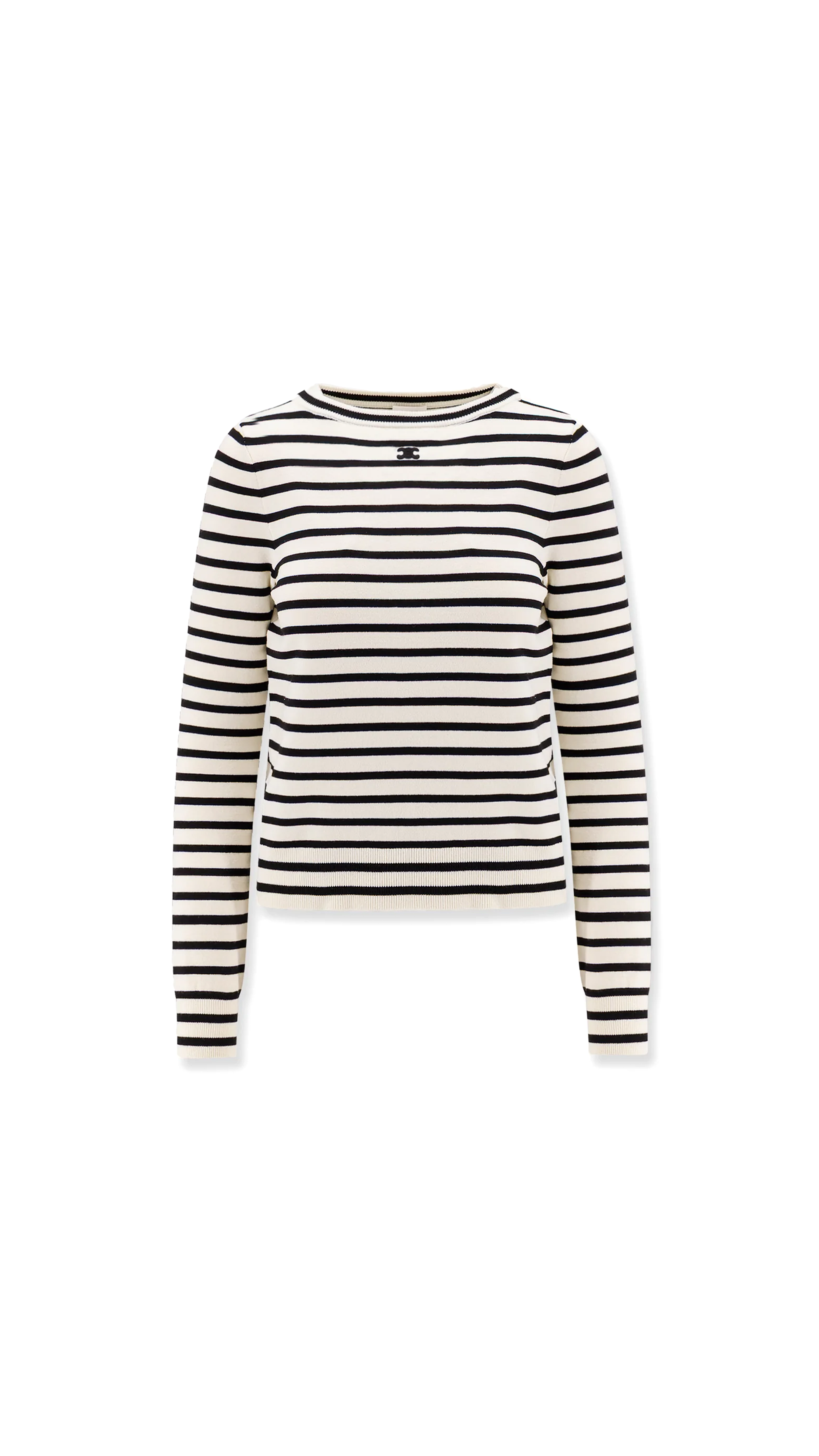 Striped Cotton Sweater - White/Black