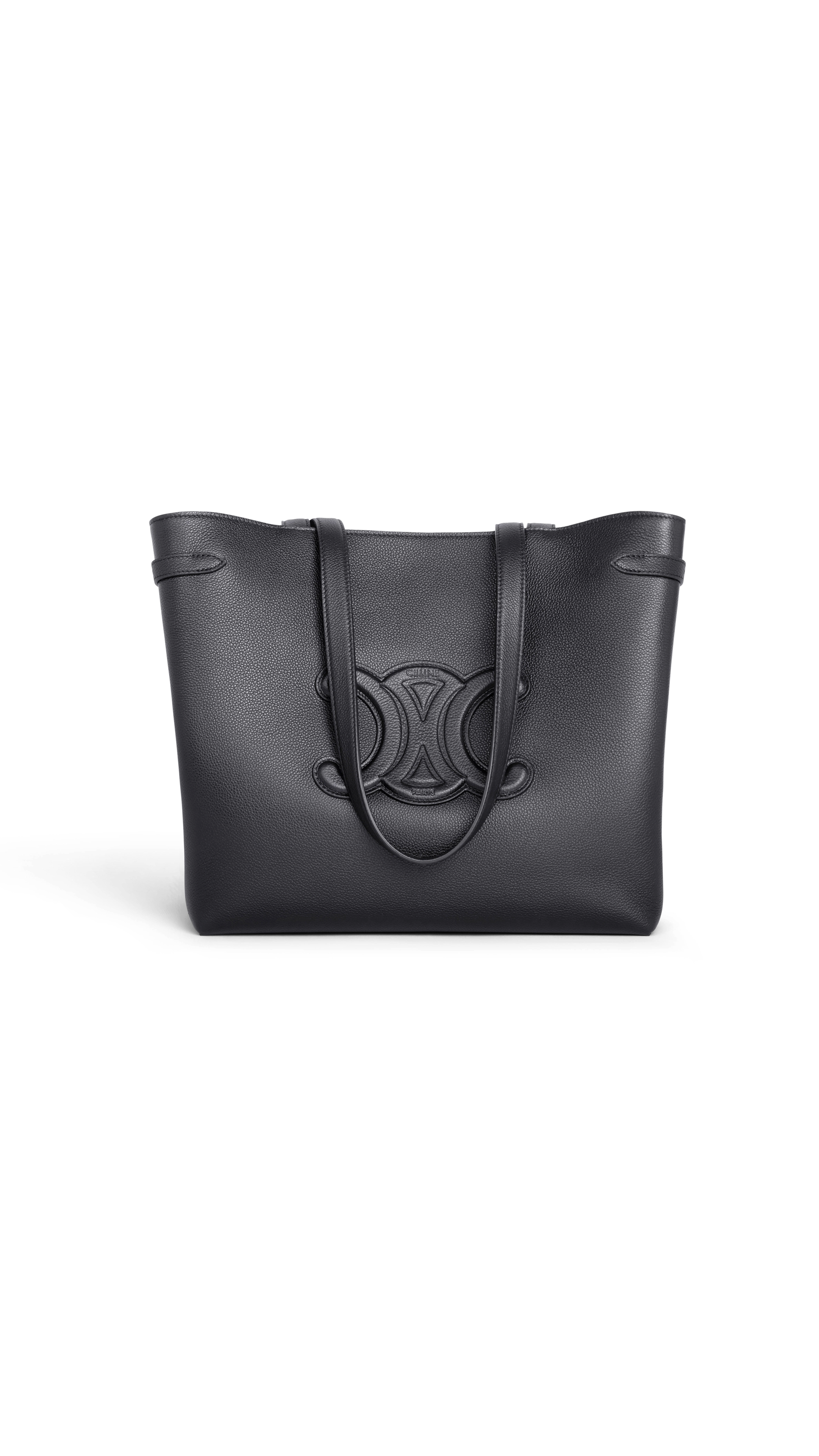 Medium Cabas Anaïs Cuir Triomphe in Grained Calfskin - Black