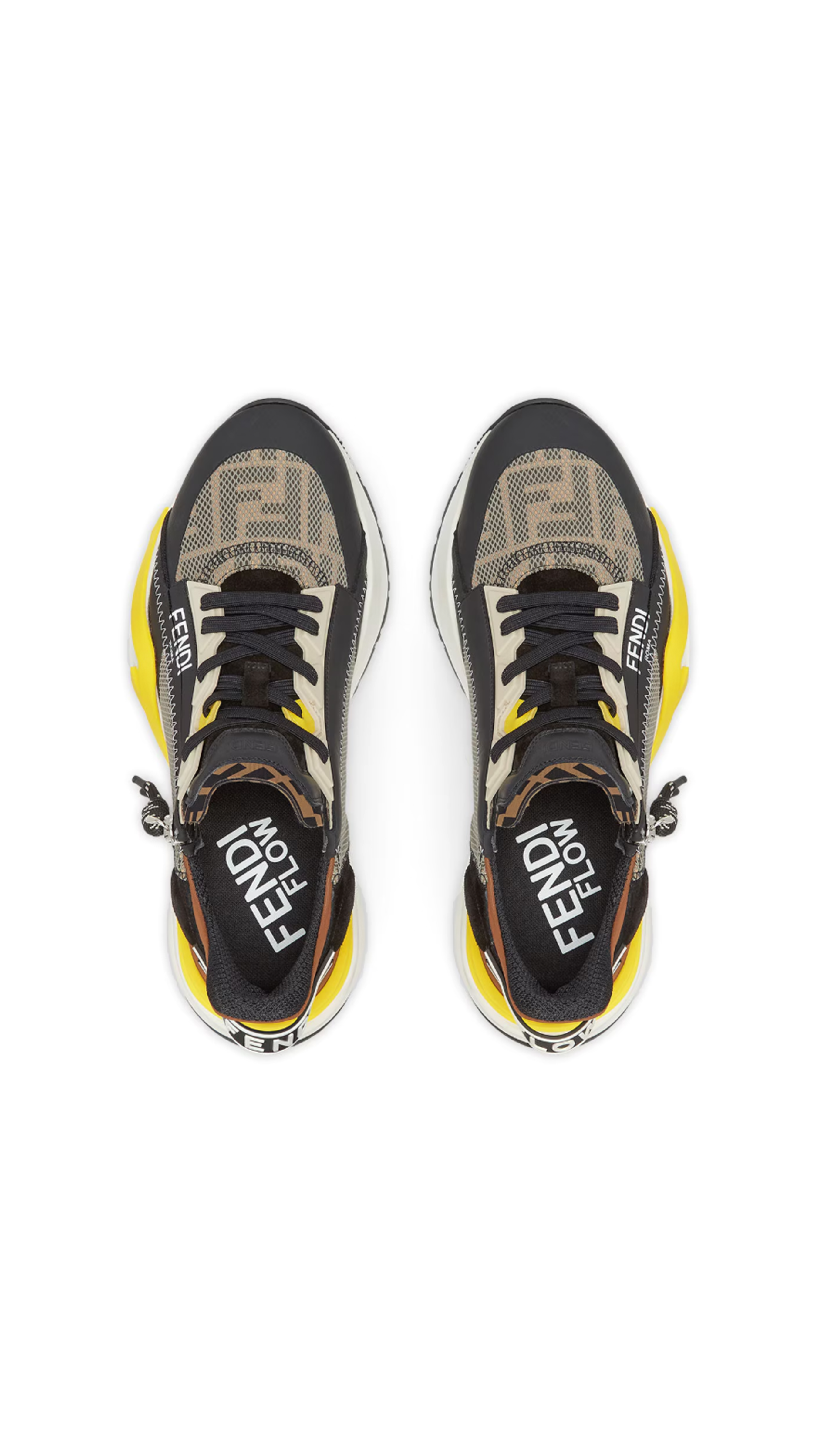 Fendi Flow Sneakers - Black/Brown/Yellow