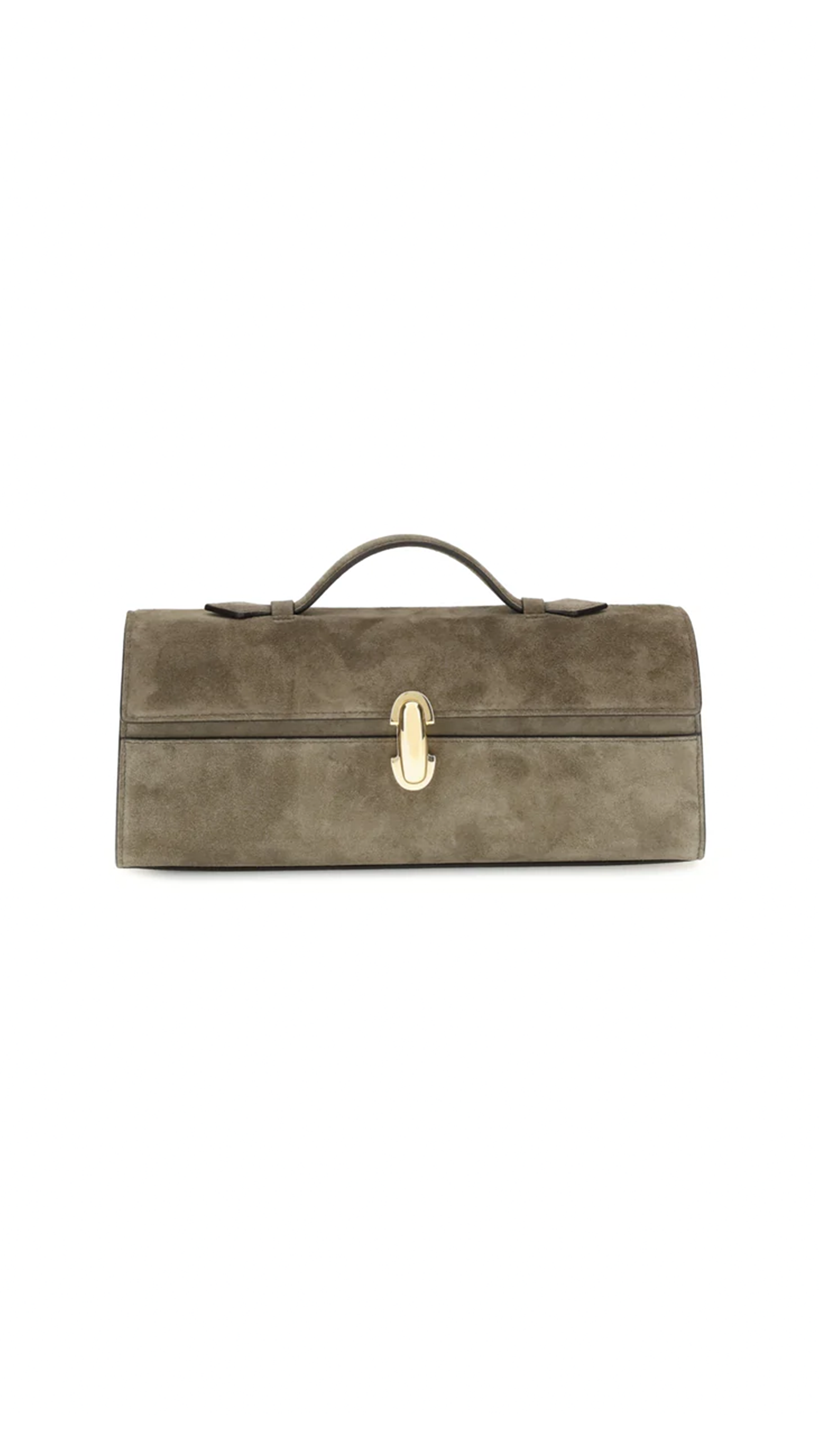Slim Symmetry Suede Pochette - Grey