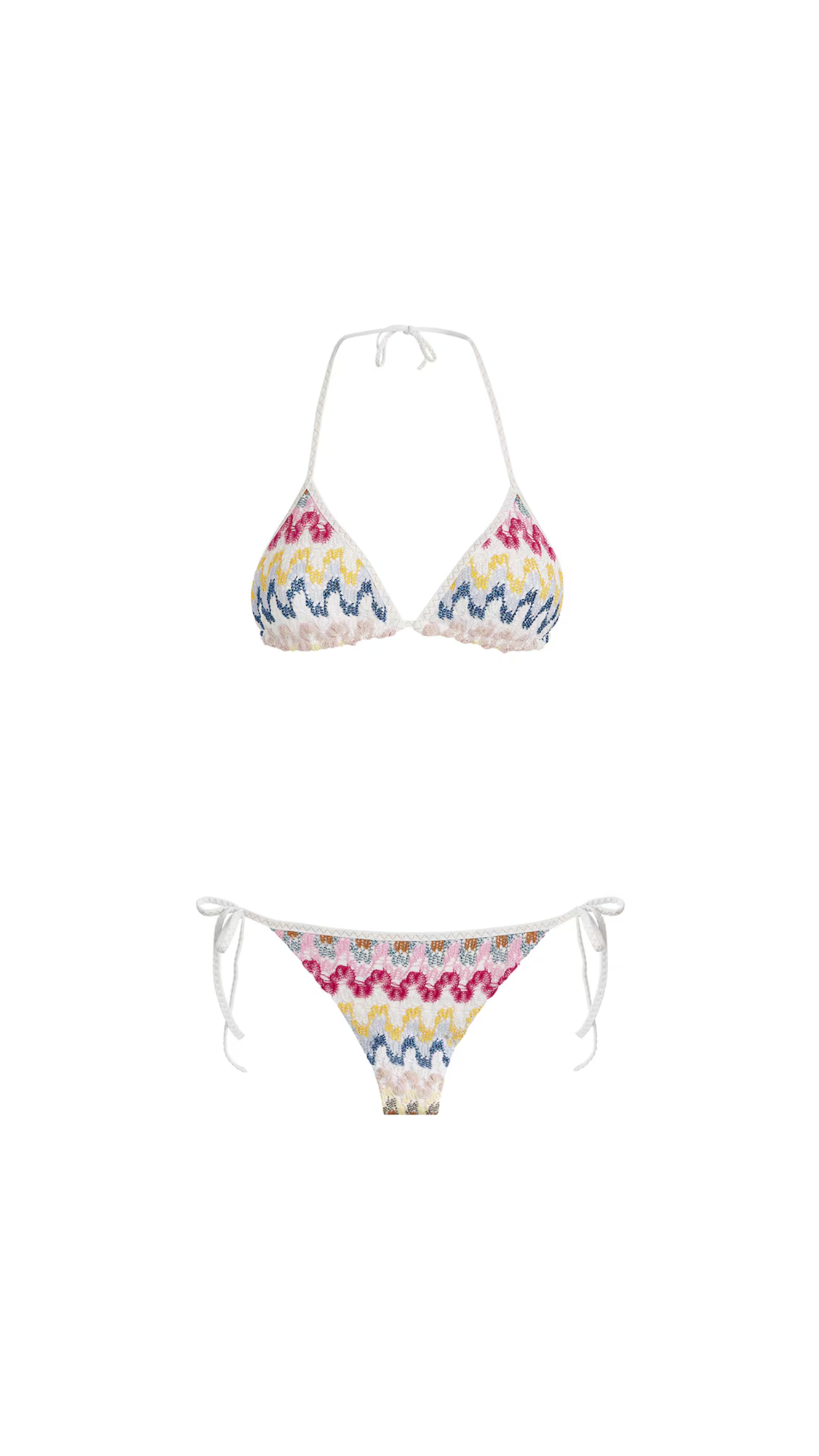 Triangle Bikini in Lamé Viscose Lace - Multi