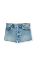 Stonewashed Denim Shorts - Light Wash
