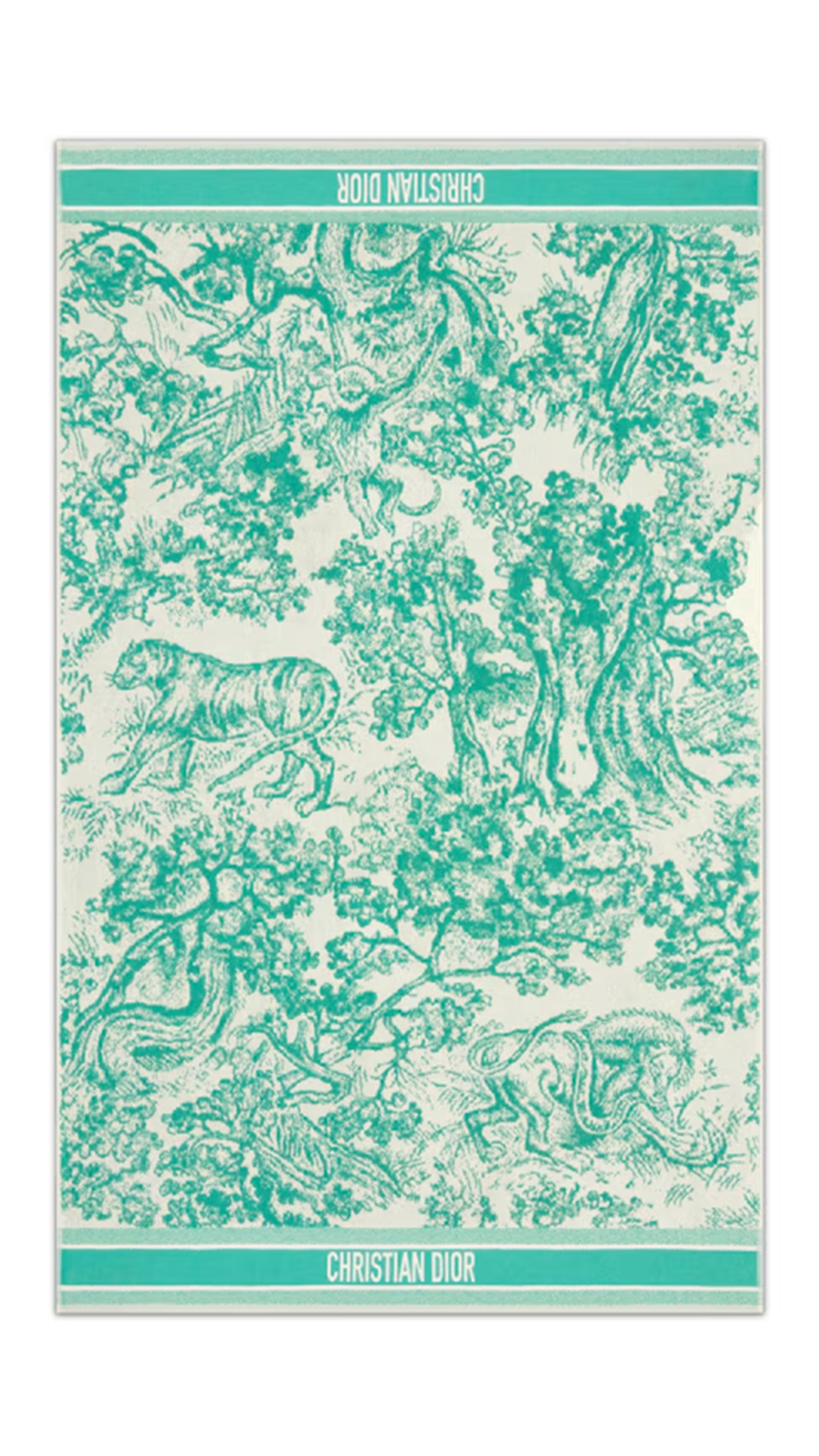 Toile de Jouy Sauvage Dioriviera Beach Towel - Aqua