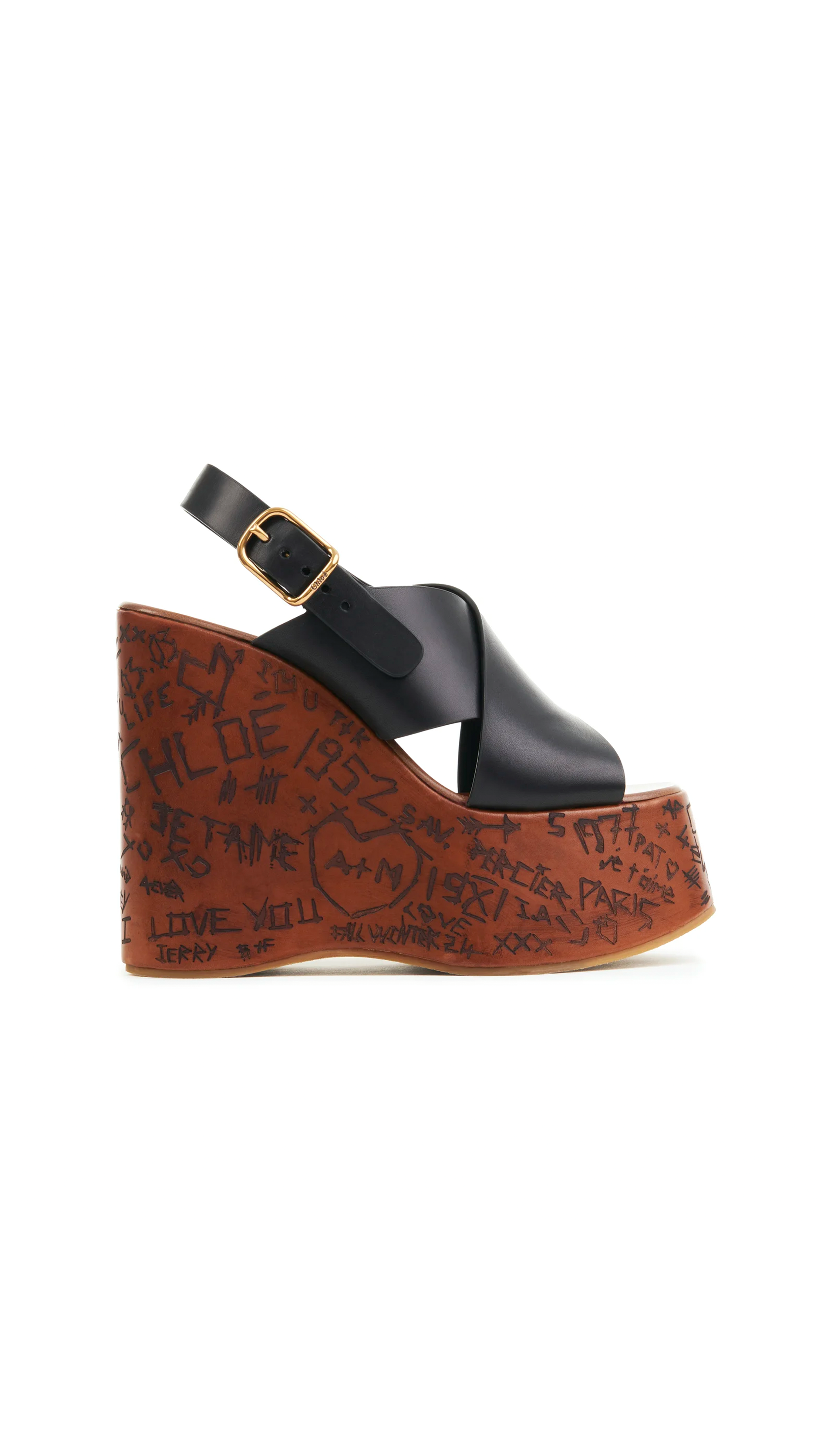 Maxime Wedge Sandal - Black