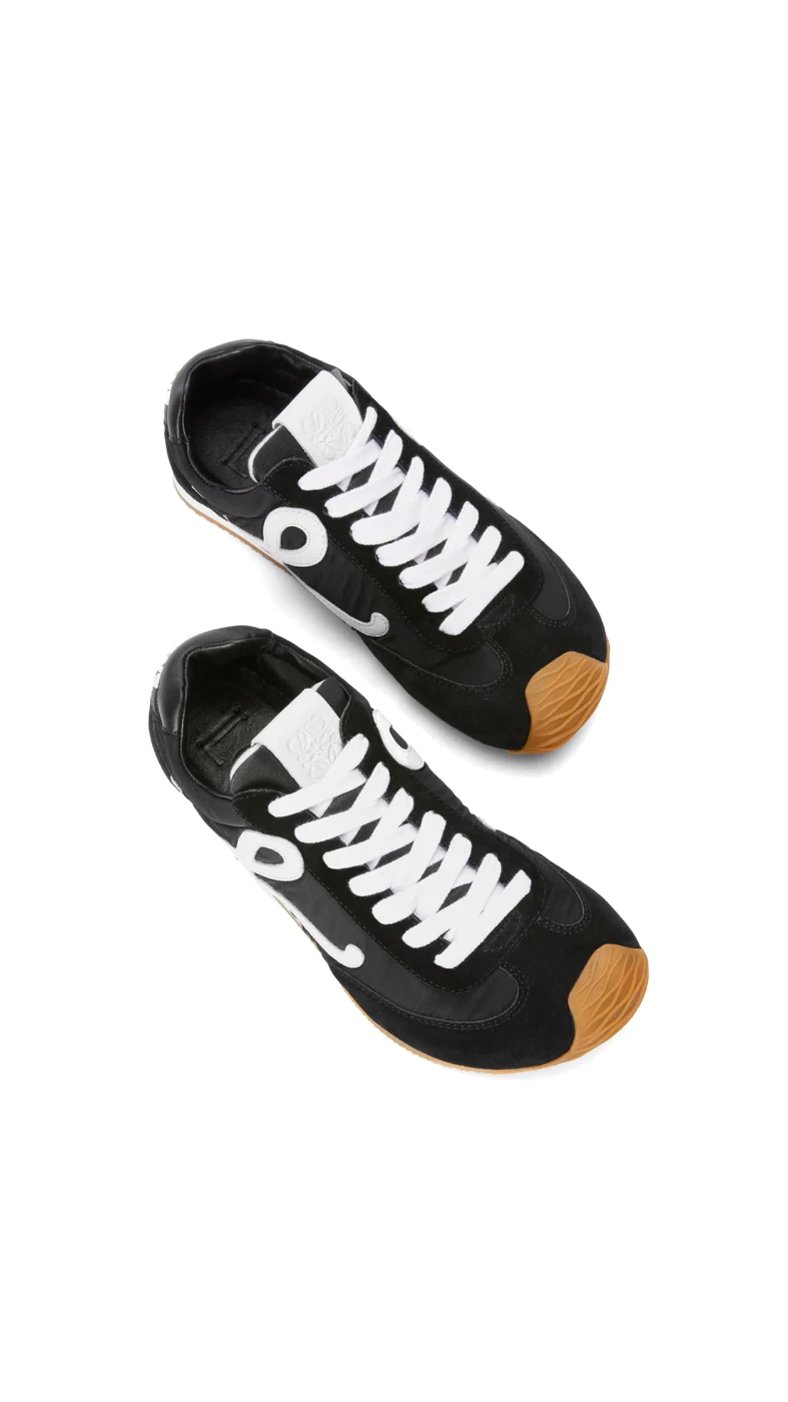 Ballet Runner 2.0 in Nylon and Calfskin - Black/White
