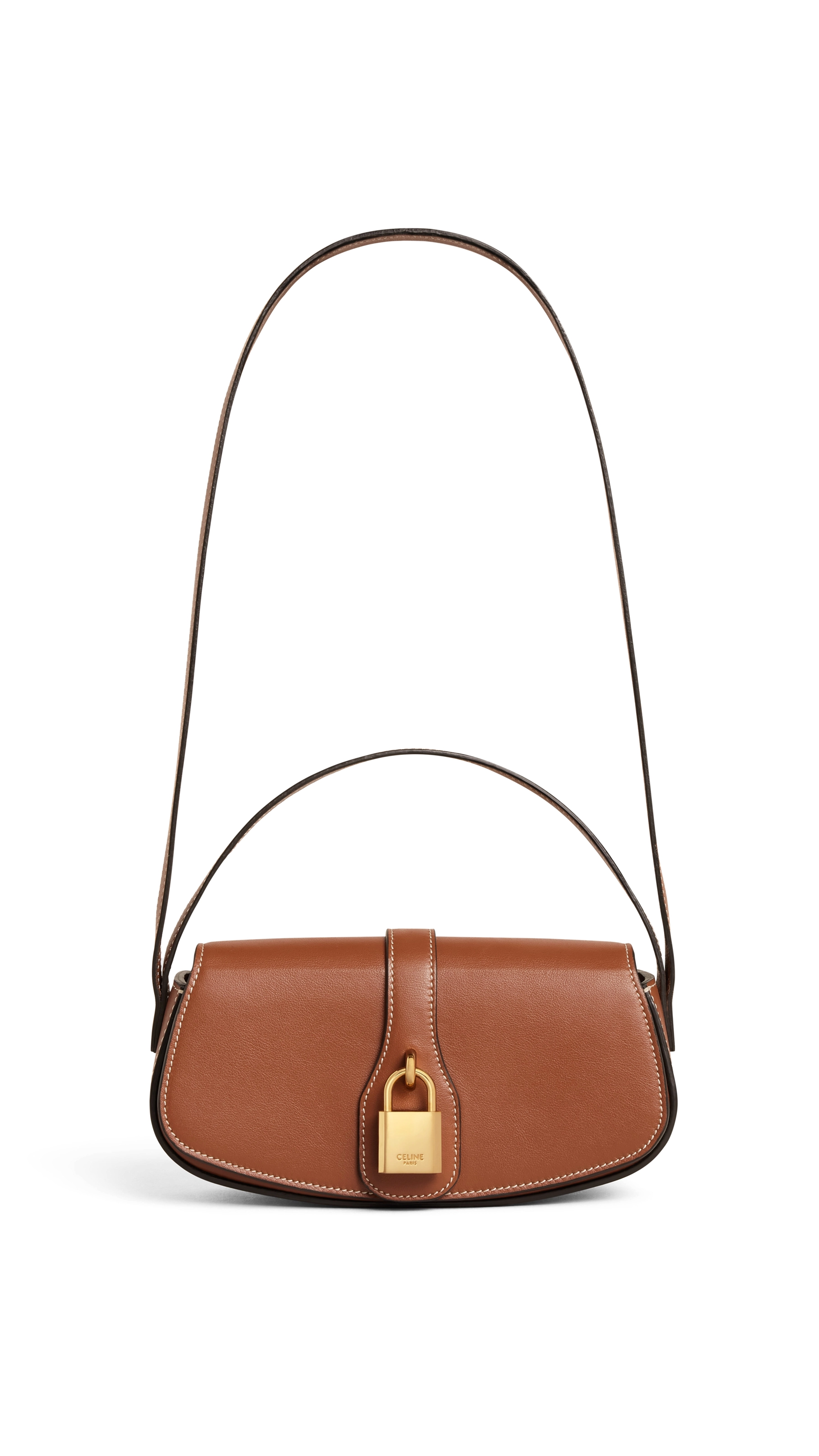 Clutch on Strap Tabou in Smooth Calfskin - Tan