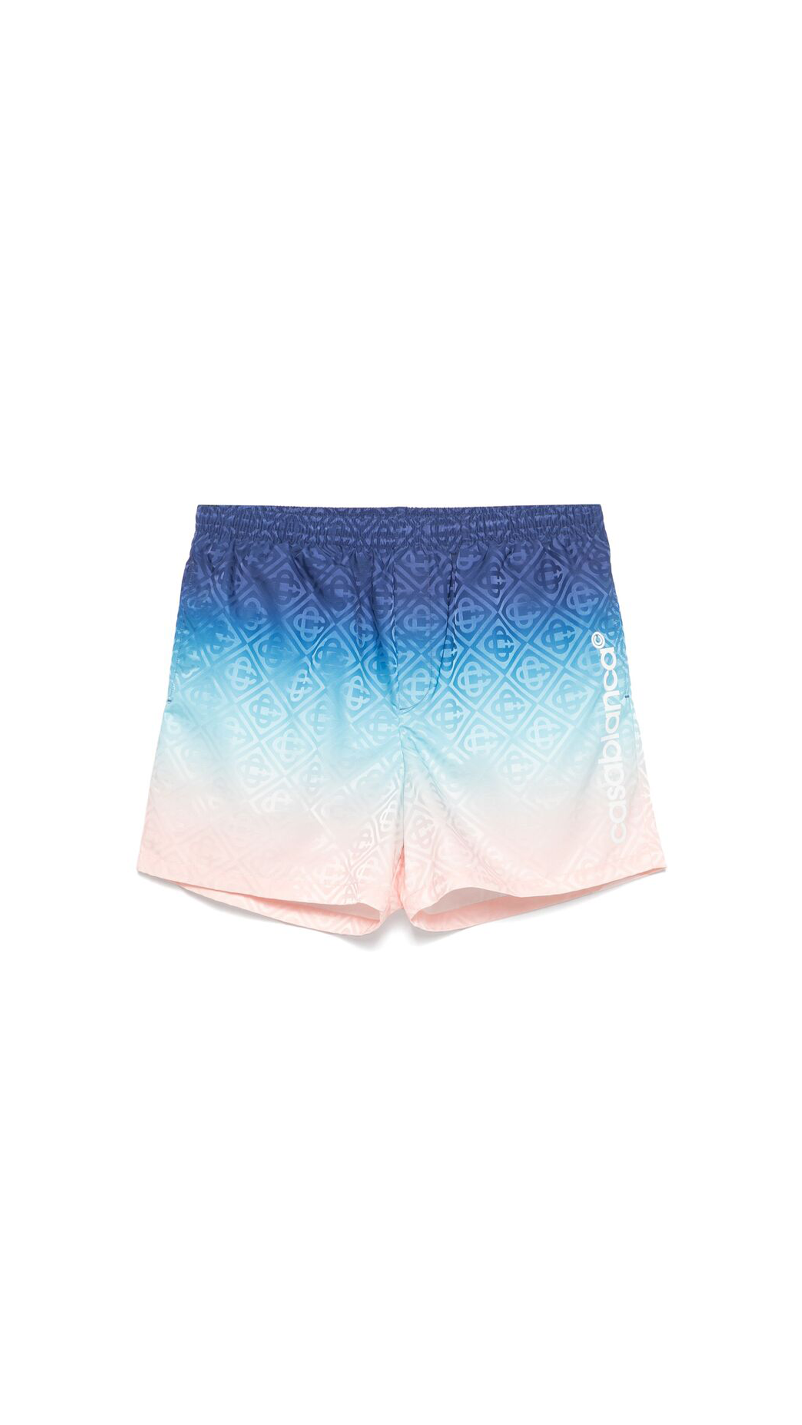 Jacquard Gradient Silk Shorts - Blue