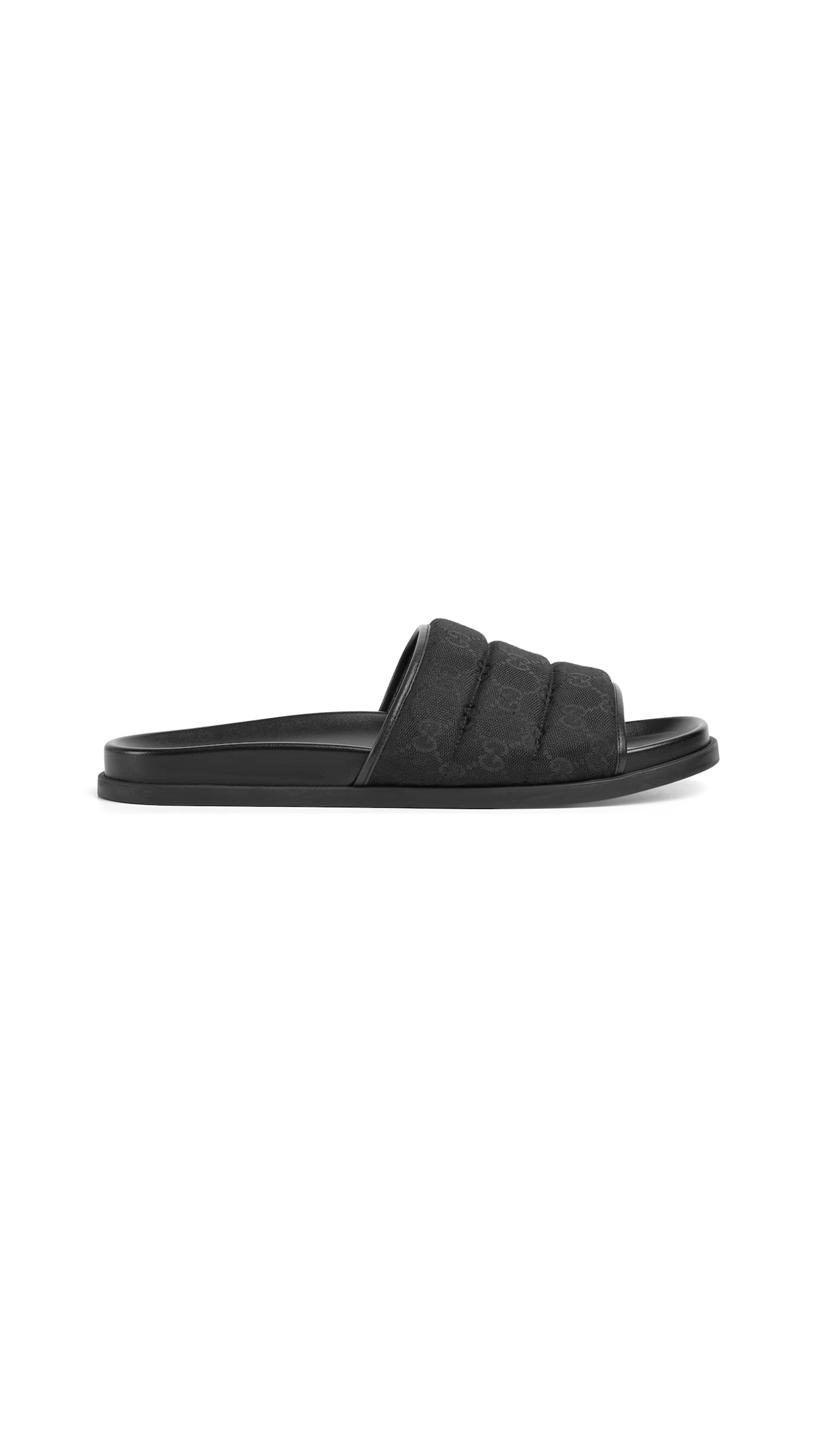 Padded GG Canvas Slides - Black