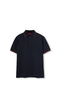 Cotton Polo Shirt with Embroidery - Dark Blue