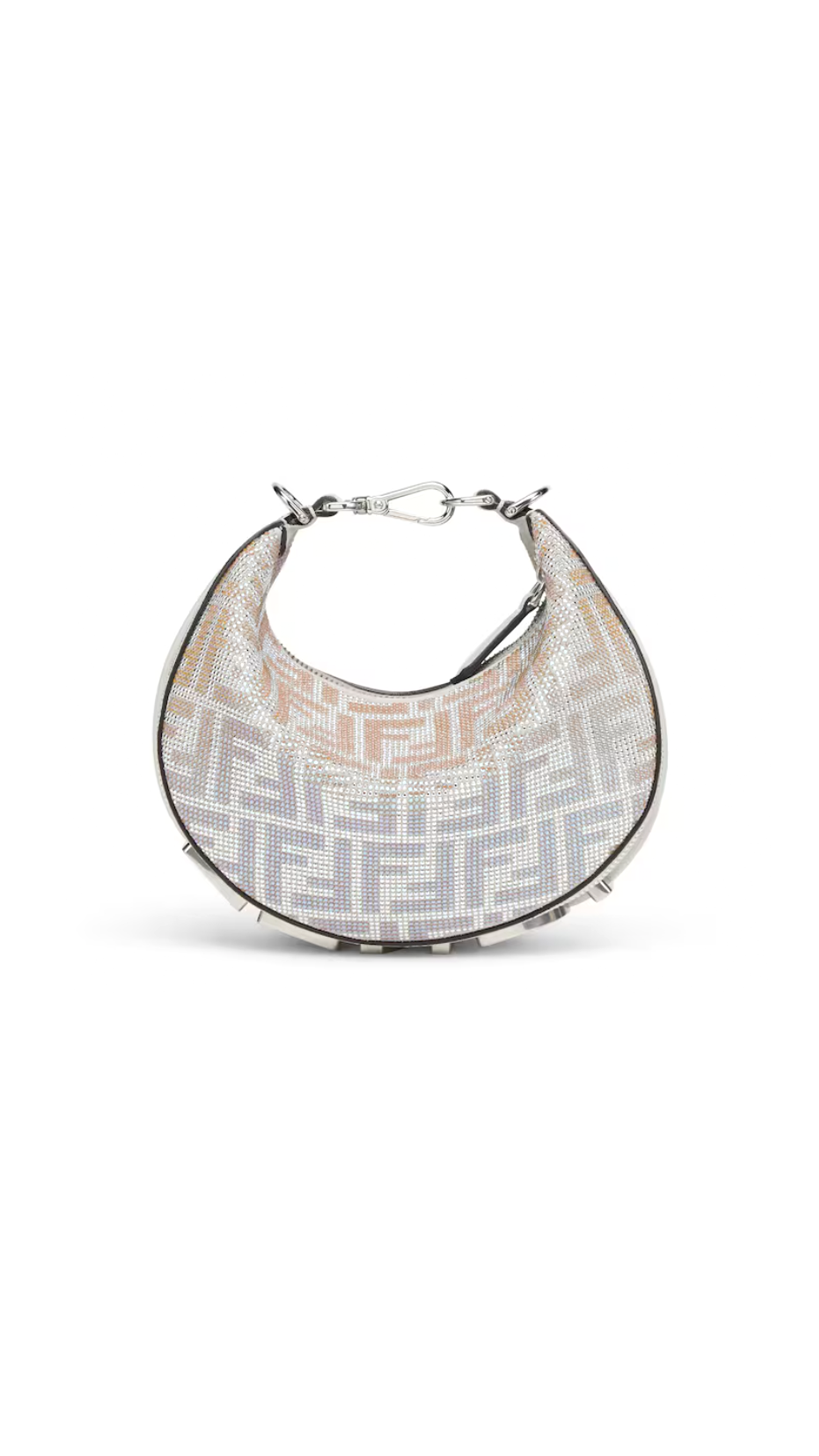 FF Crystals Fendigraphy Mini Bag - Silver