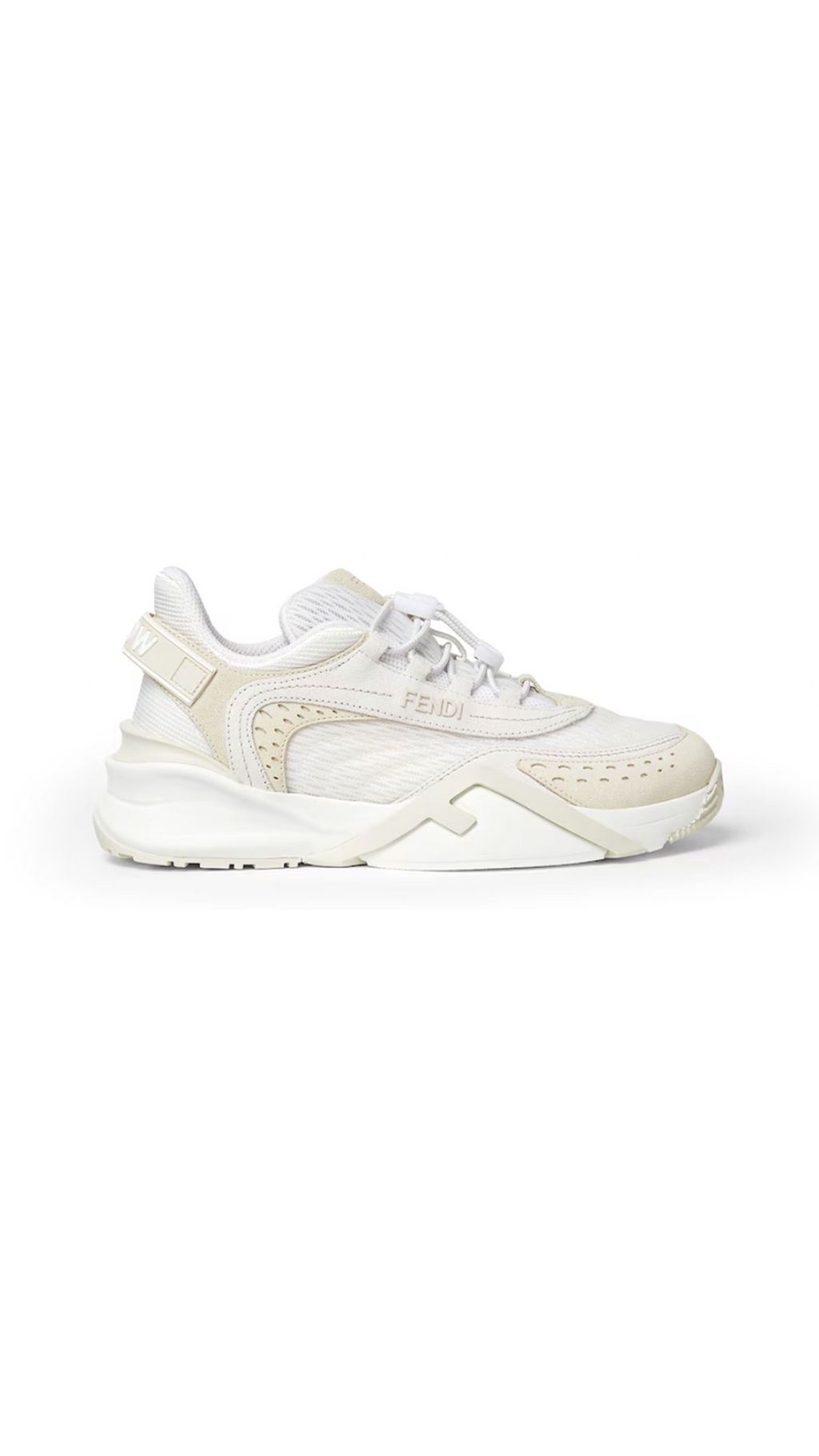 Fendi Flow Mesh and Suede Sneakers - White
