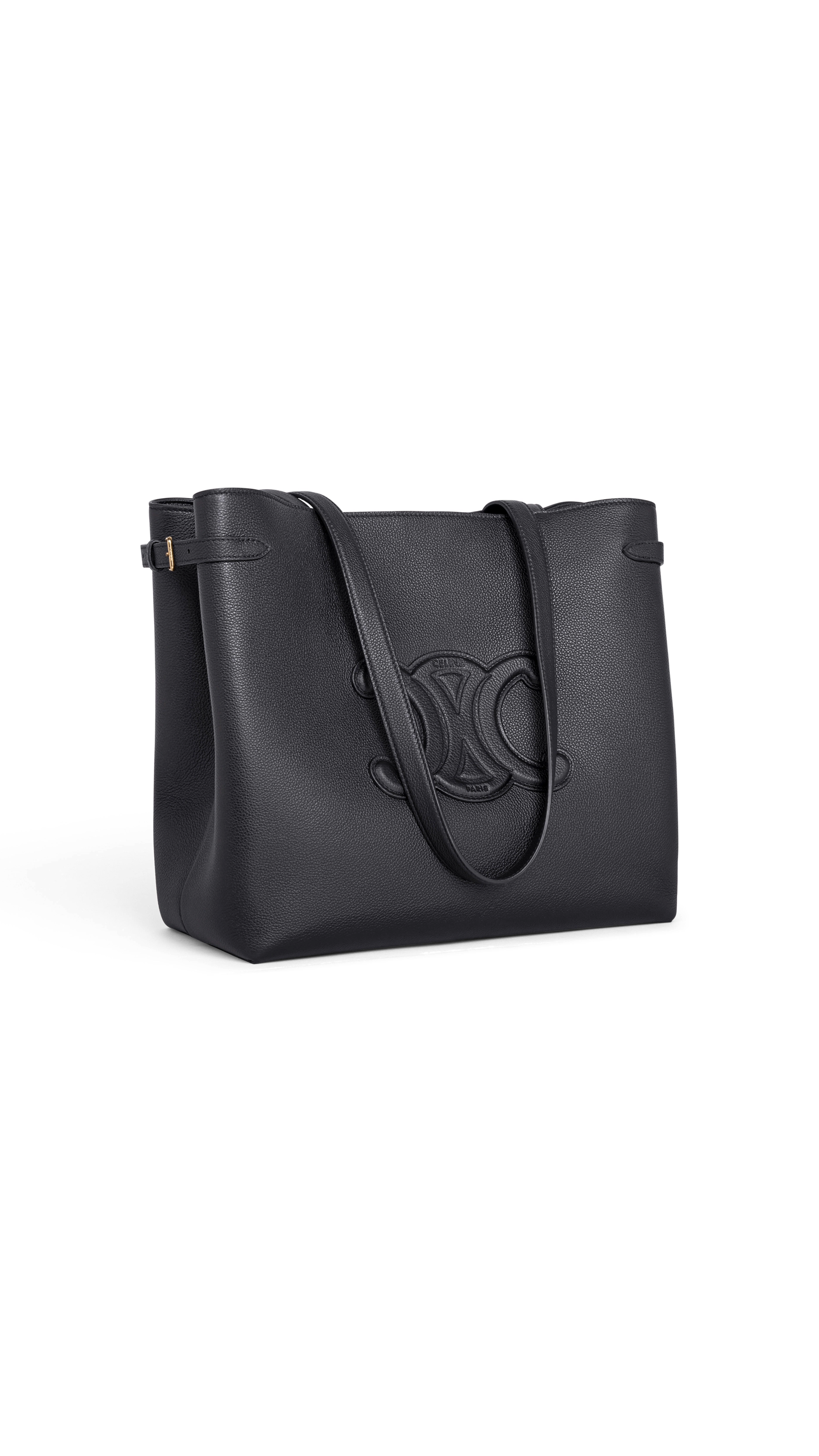 Medium Cabas Anaïs Cuir Triomphe in Grained Calfskin - Black